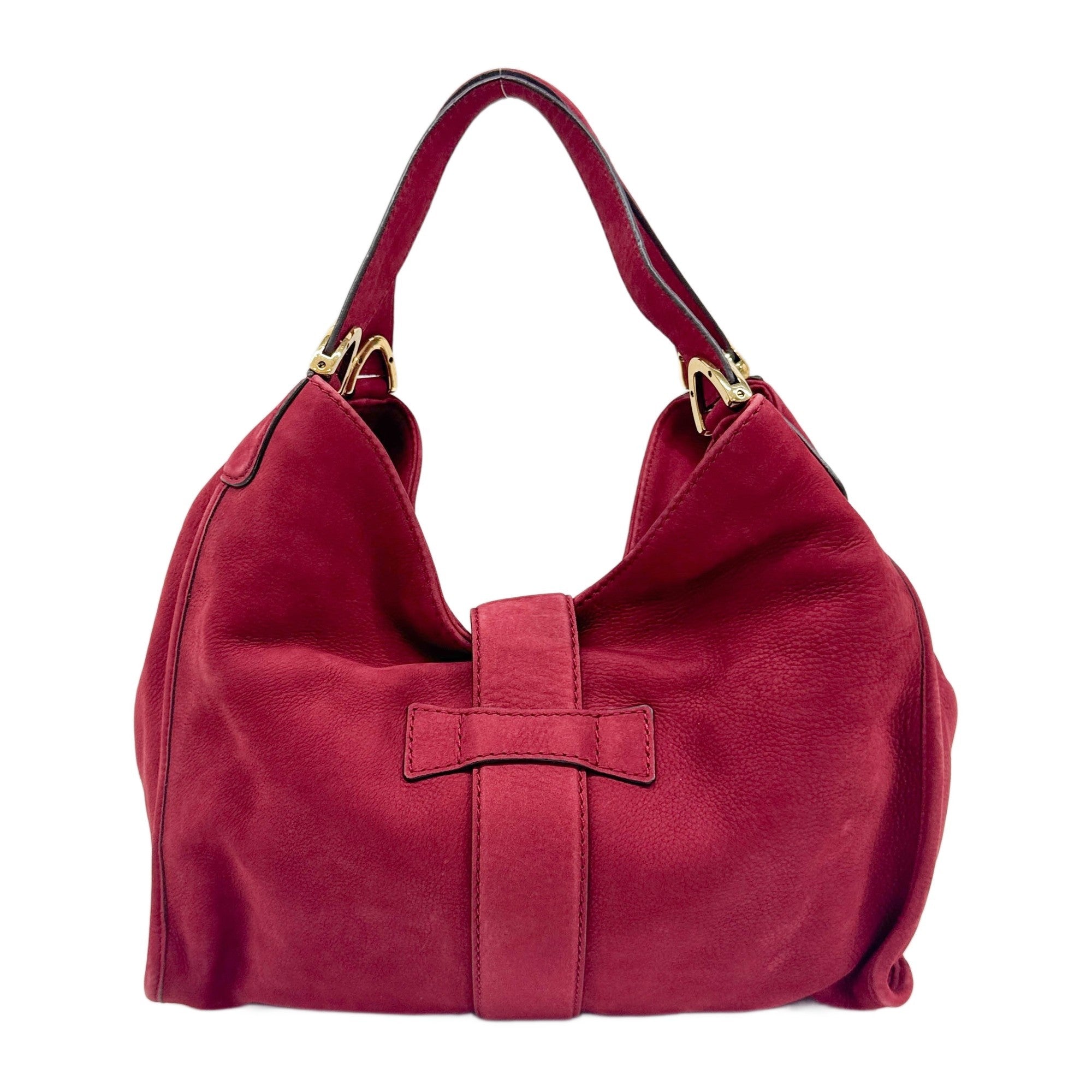 Stirrup Cherry Leather Shoulder Bag