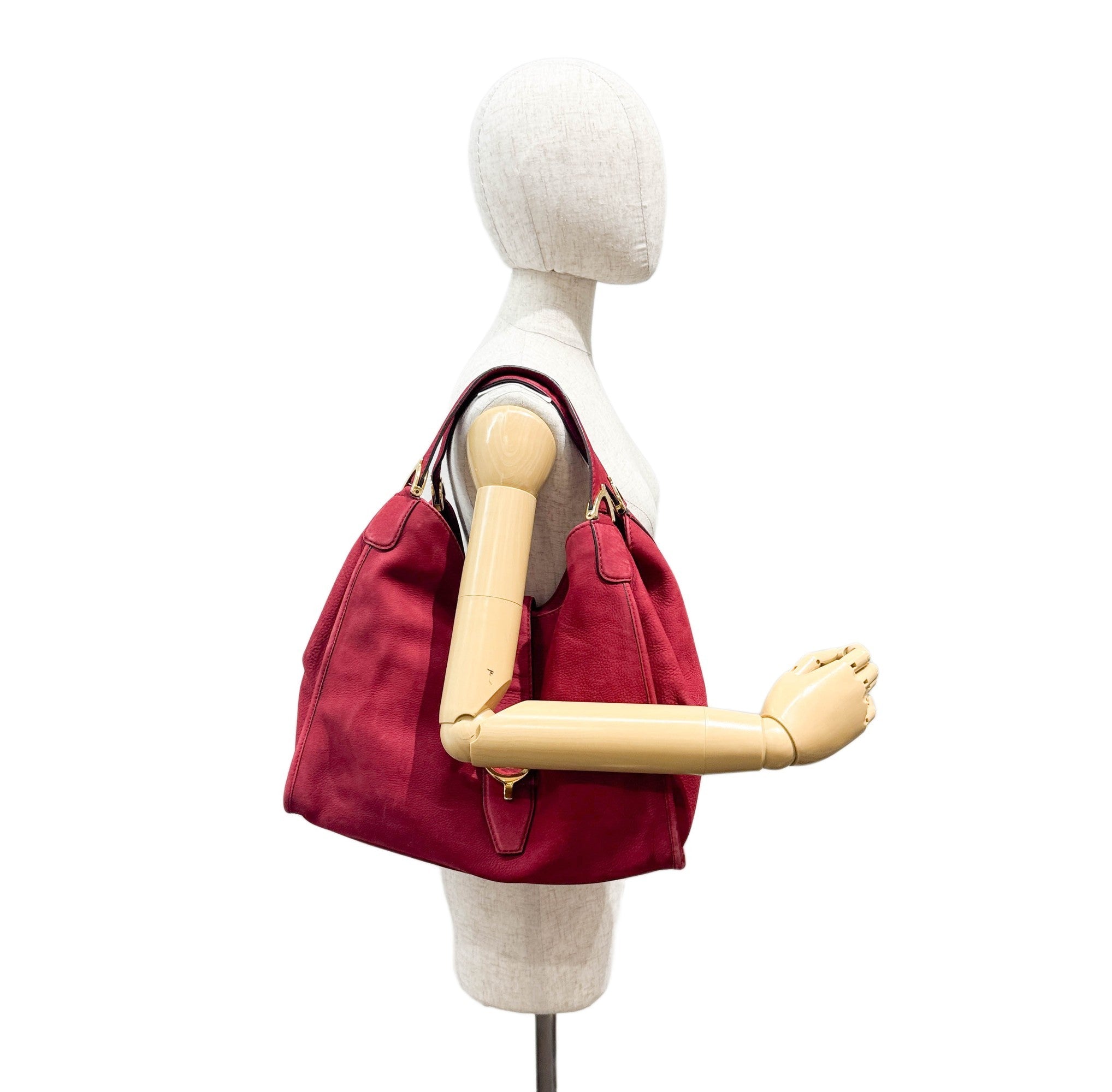 Stirrup Cherry Leather Shoulder Bag