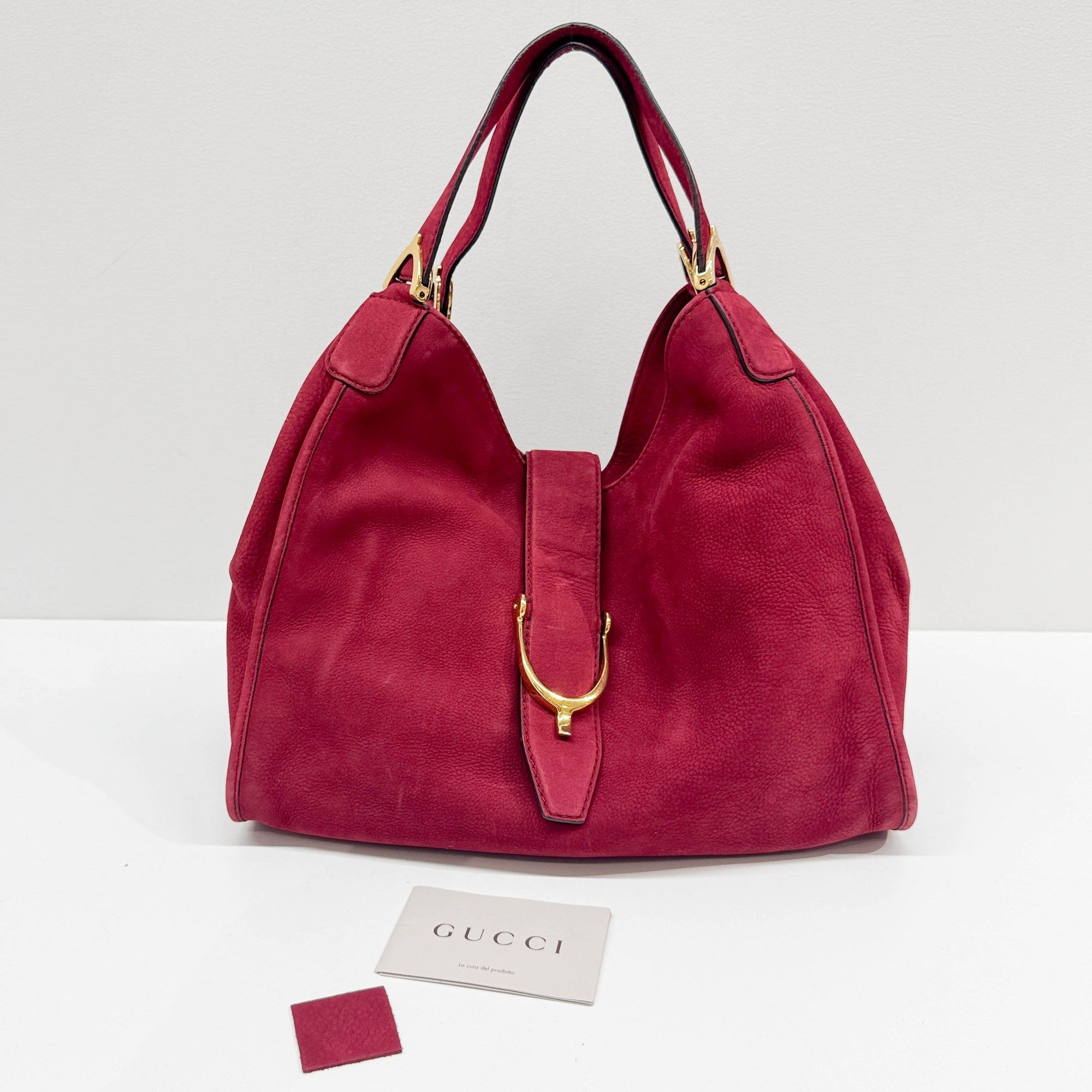 Stirrup Cherry Leather Shoulder Bag