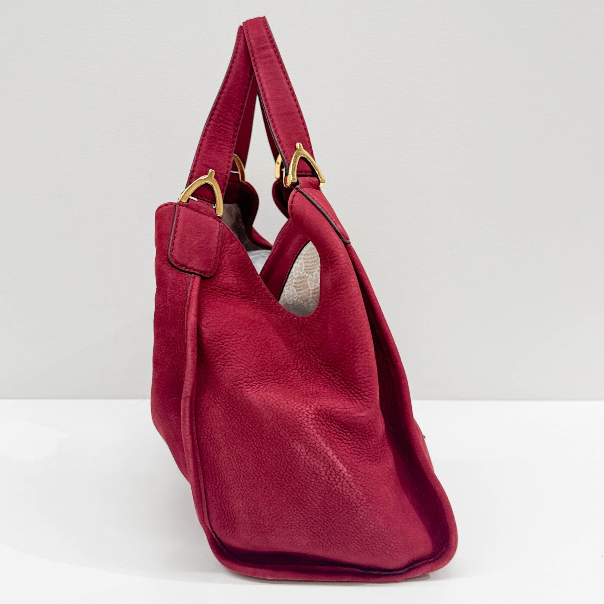 Stirrup Cherry Leather Shoulder Bag
