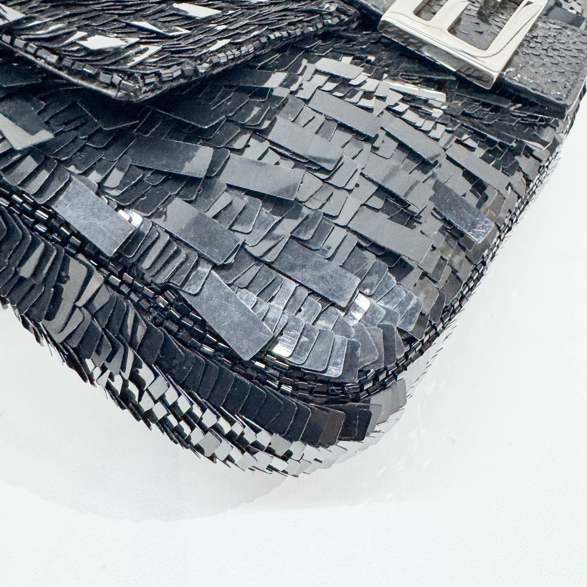 Baguette Black Sequin Shoulder Bag