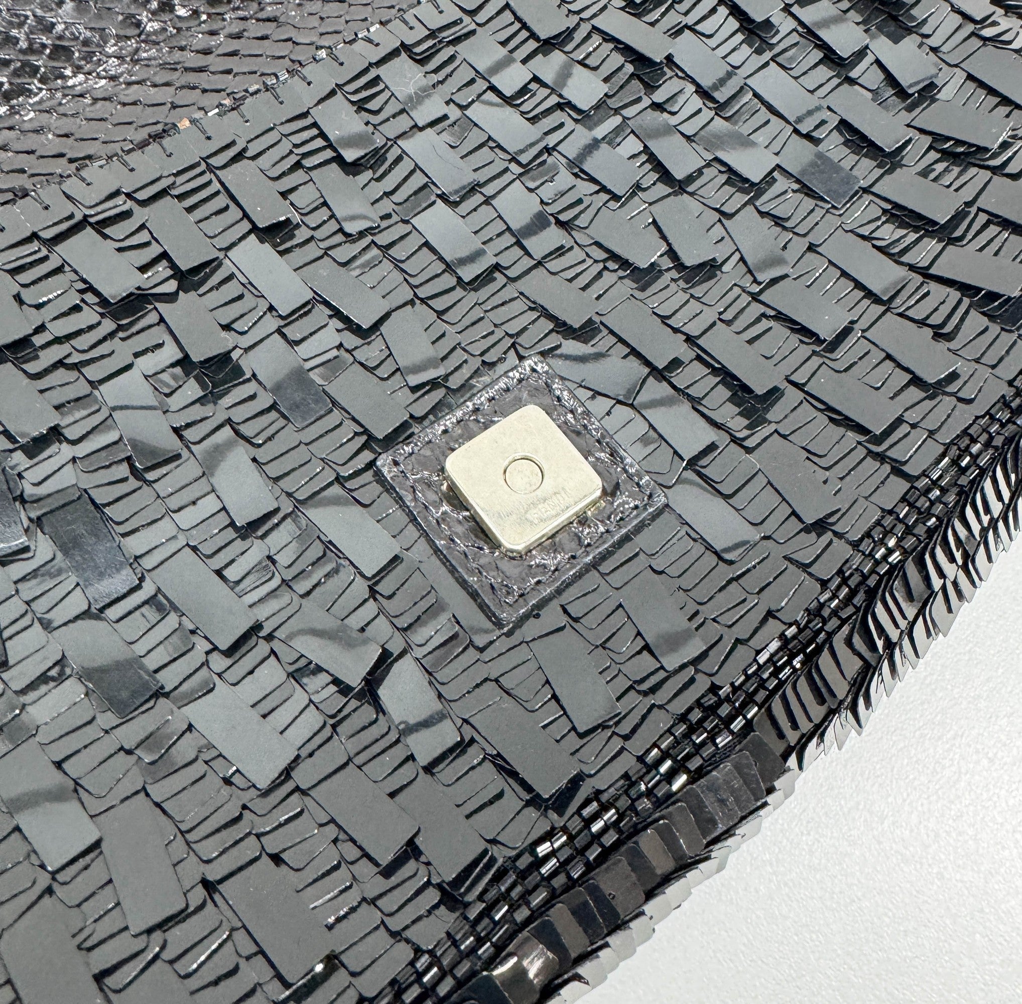 Baguette Black Sequin Shoulder Bag