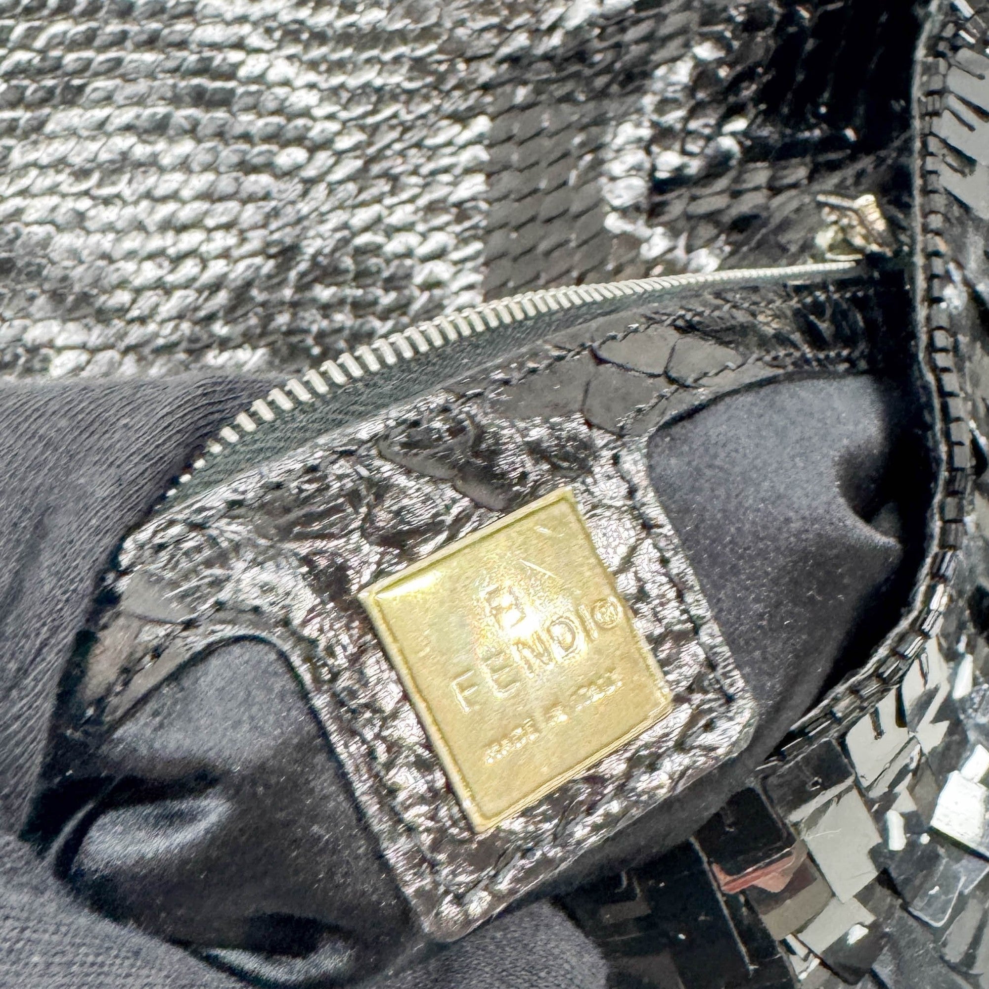 Baguette Black Sequin Shoulder Bag