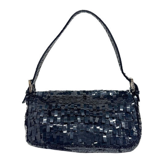 Baguette Black Sequin Shoulder Bag