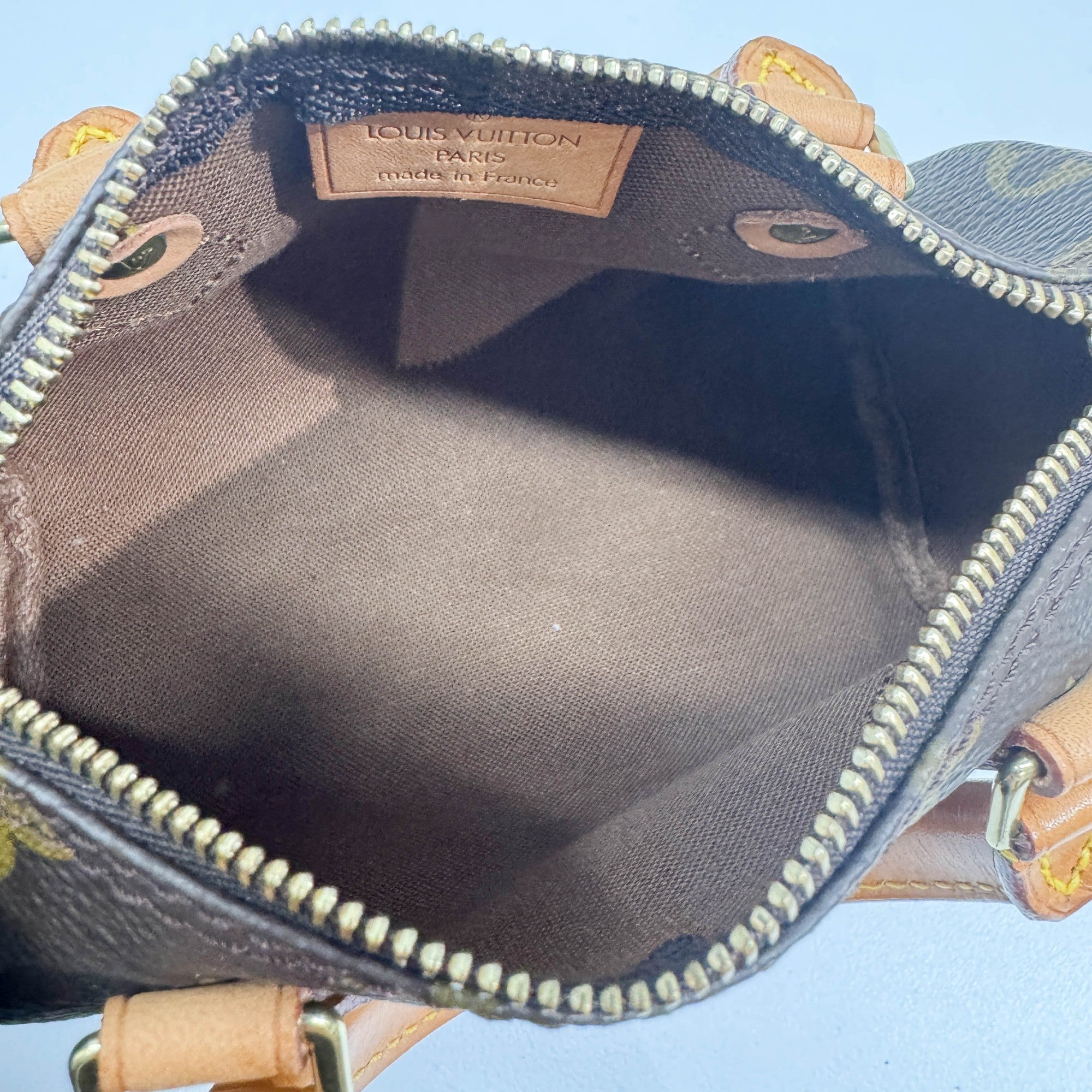 Mini Speedy Brown Monogram Leather Hand Bag