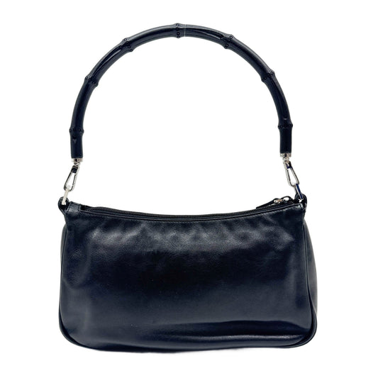 Bamboo Black Leather Shoulder Bag