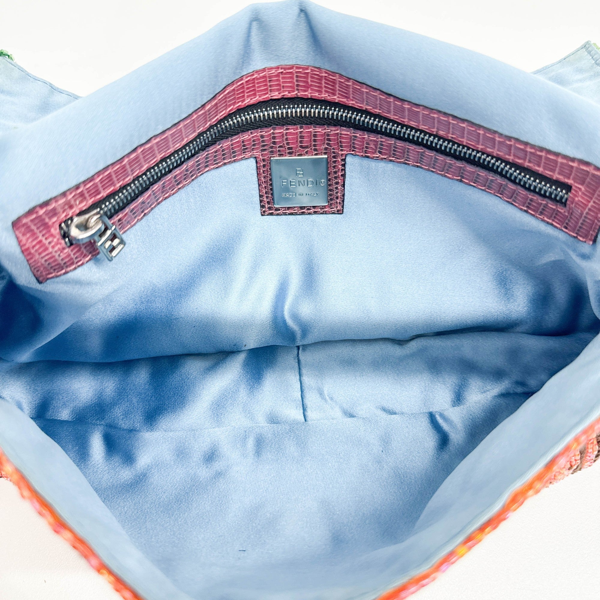 Baguette Embroidered Multicolor Beads Shoulder Bag