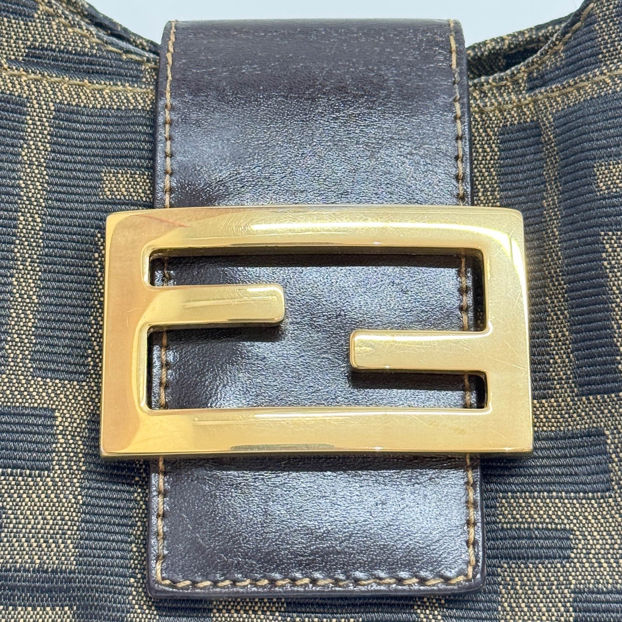 Zucca Brown Canvas Shoulder Bag