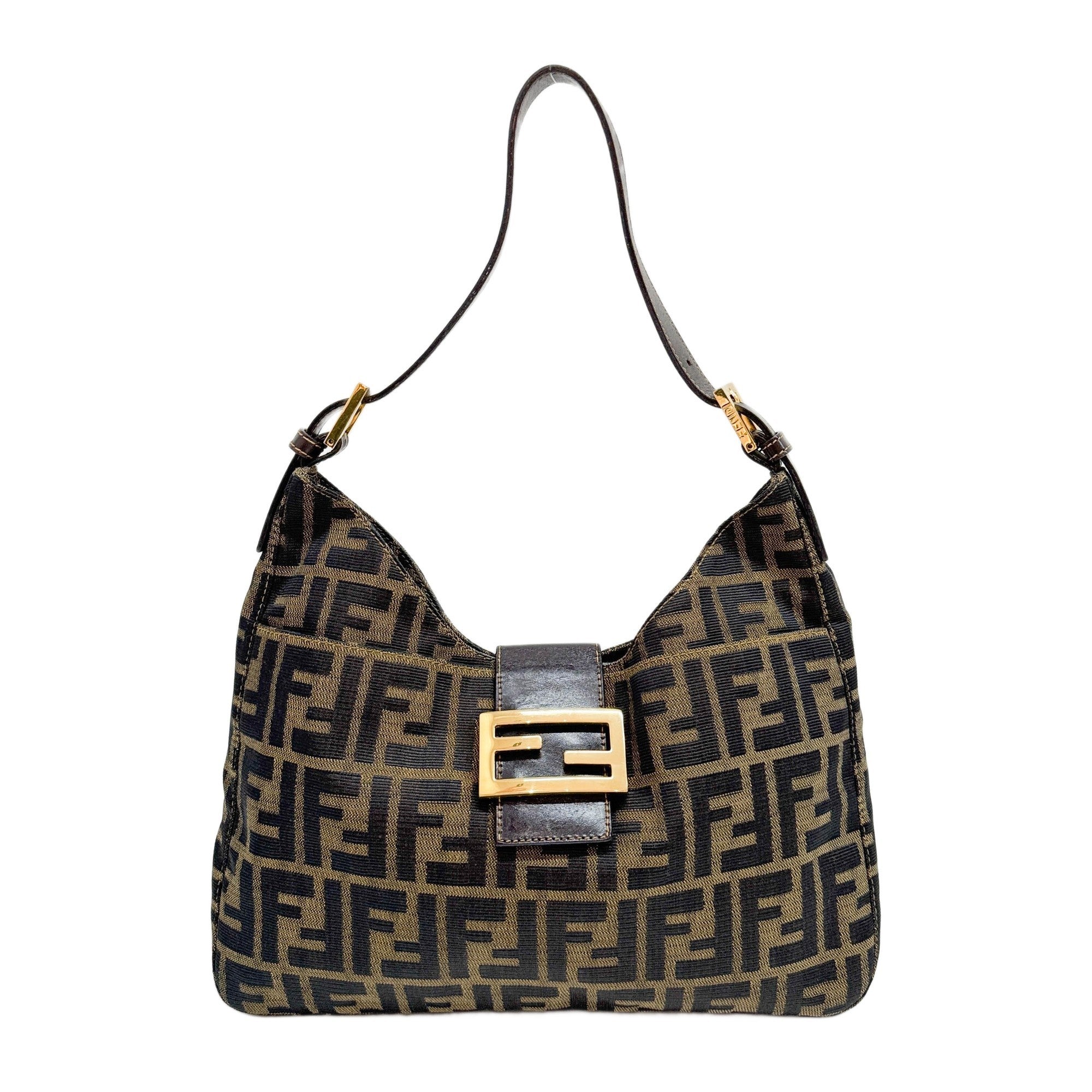 Zucca Brown Canvas Shoulder Bag