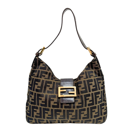 Zucca Brown Canvas Shoulder Bag