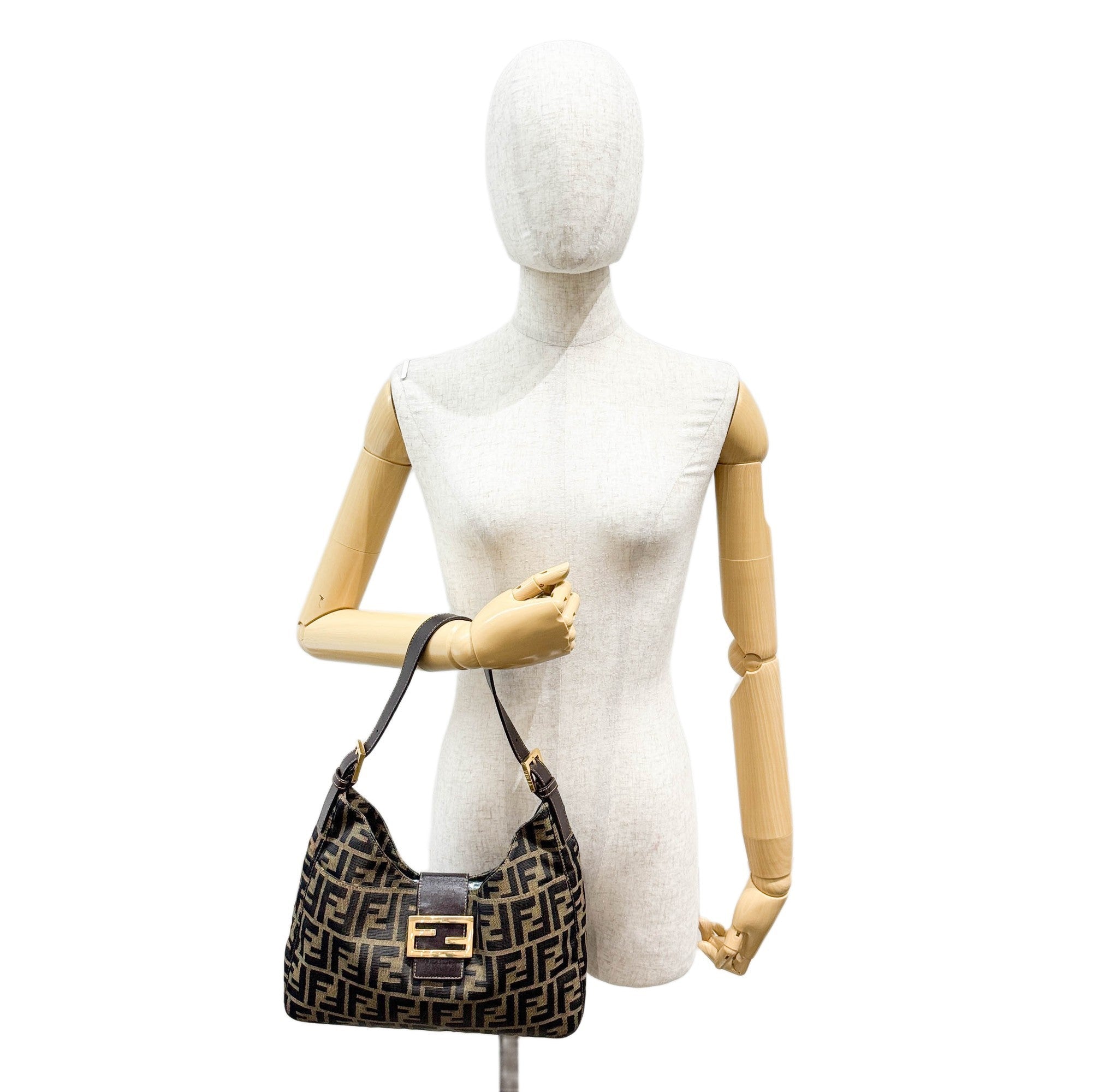 Zucca Brown Canvas Shoulder Bag