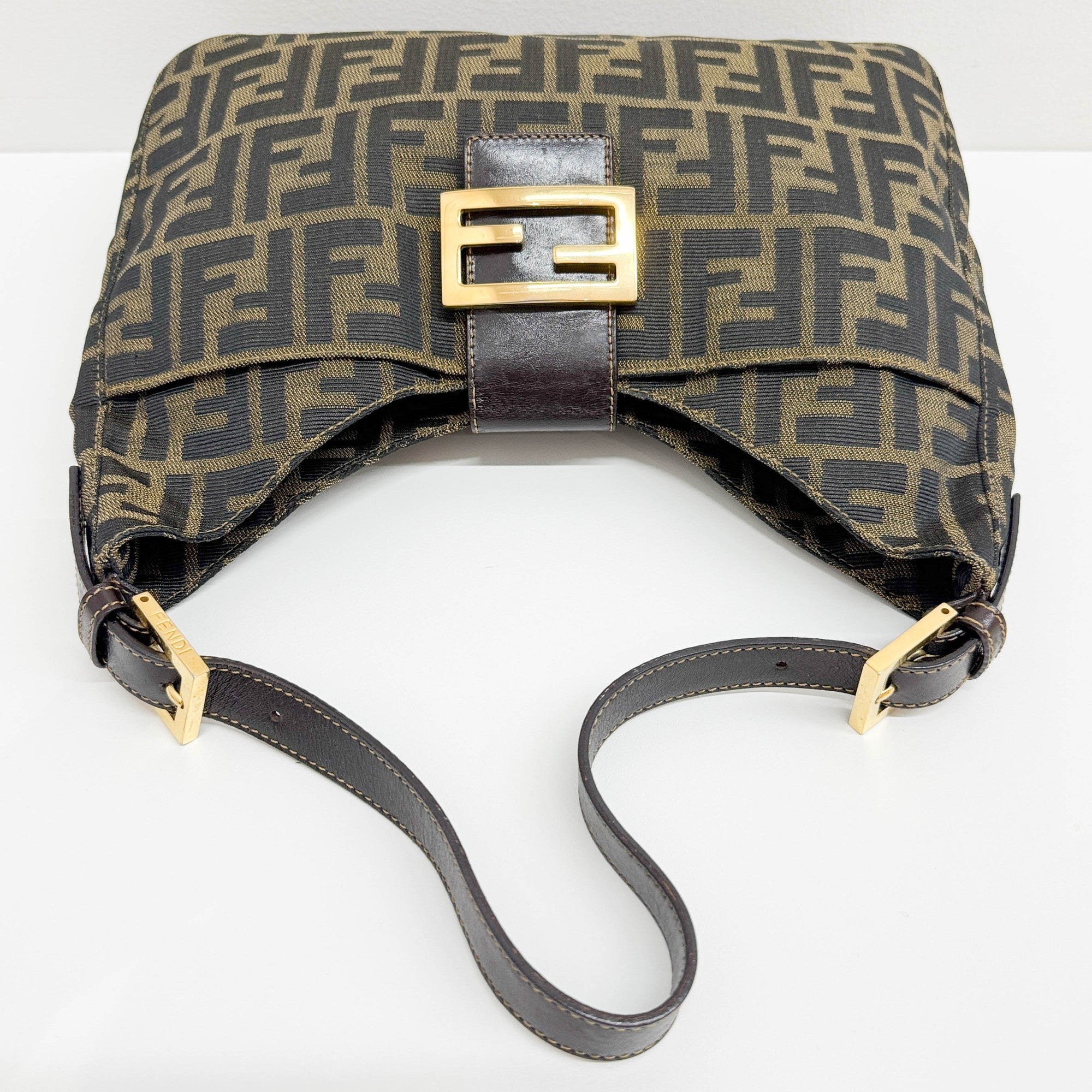 Zucca Brown Canvas Shoulder Bag