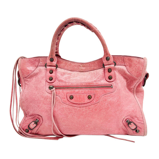 The City Pink Leather Hand Bag