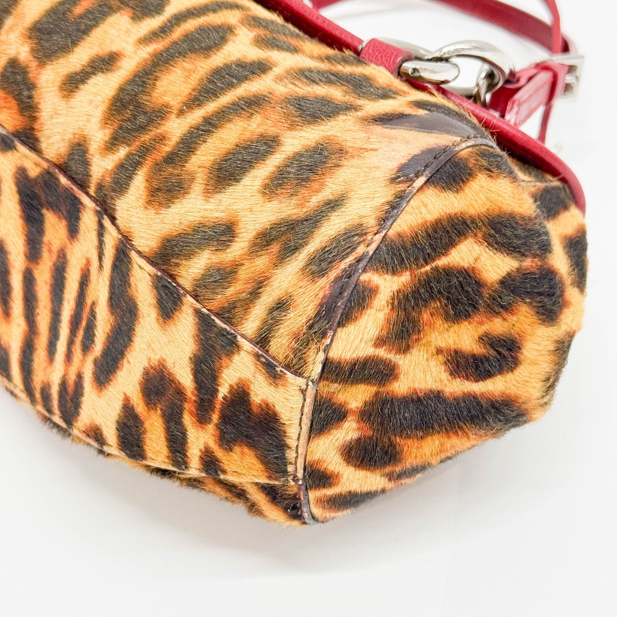 Diva Brown Leopard Print Pony Hair Shoulder Bag