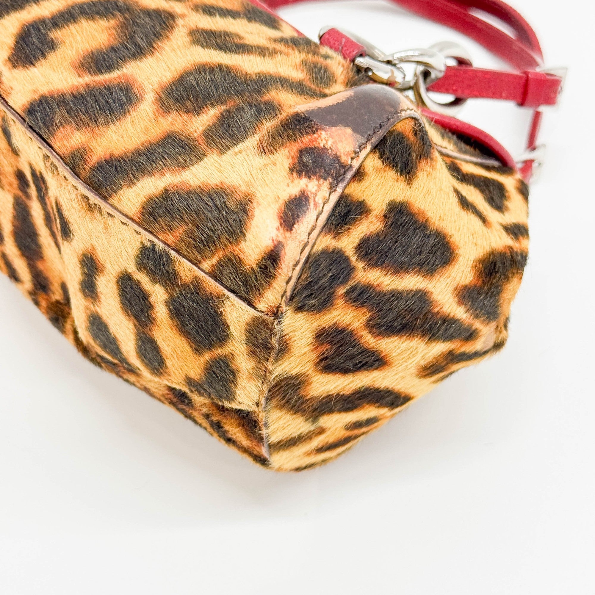 Diva Brown Leopard Print Pony Hair Shoulder Bag