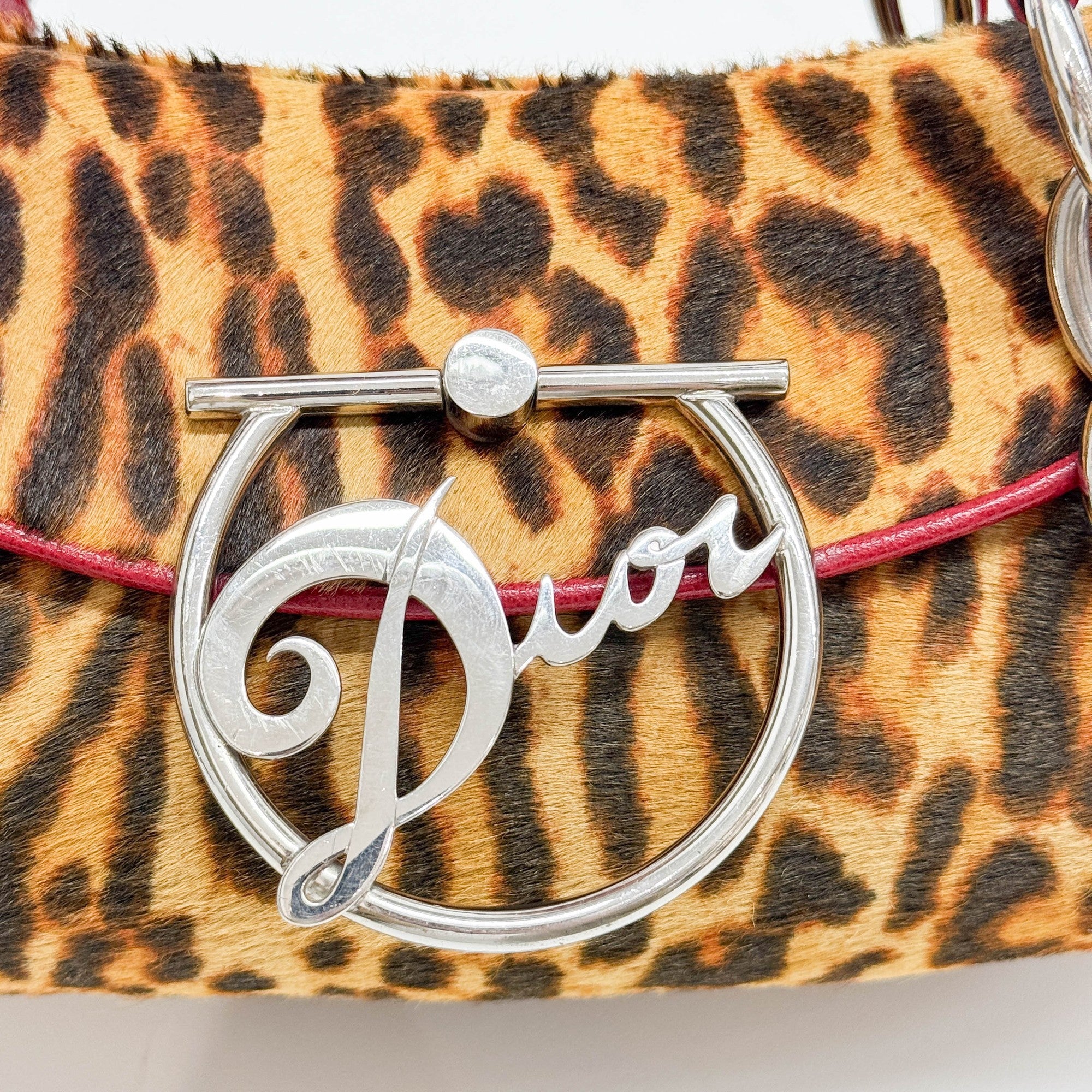 Diva Brown Leopard Print Pony Hair Shoulder Bag