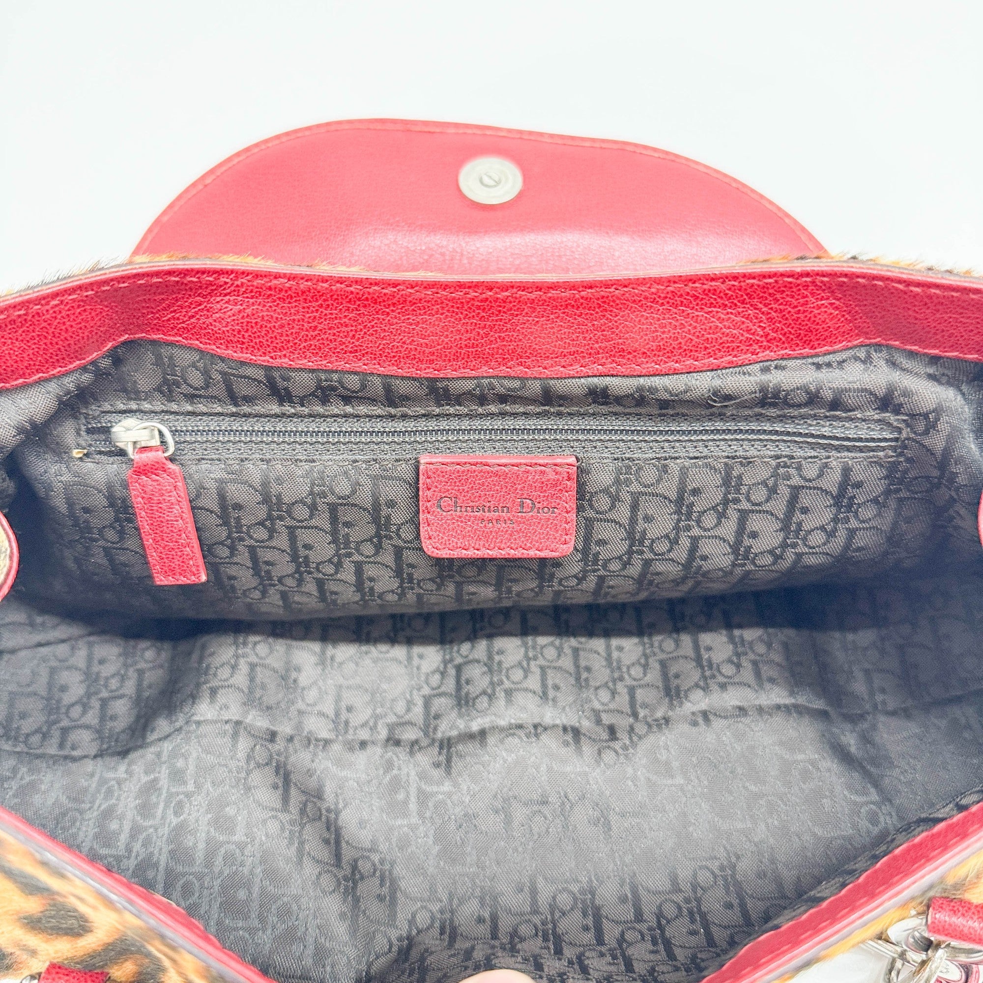 Diva Brown Leopard Print Pony Hair Shoulder Bag