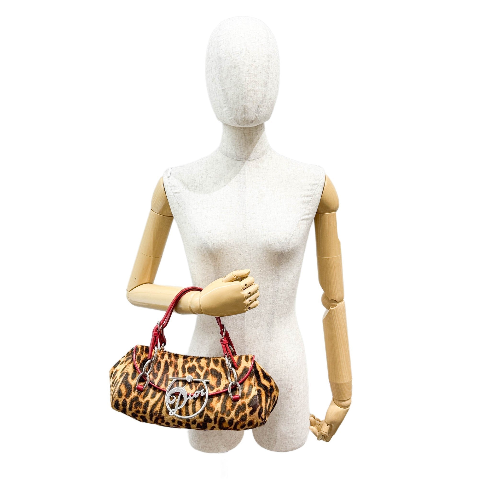 Diva Brown Leopard Print Pony Hair Shoulder Bag