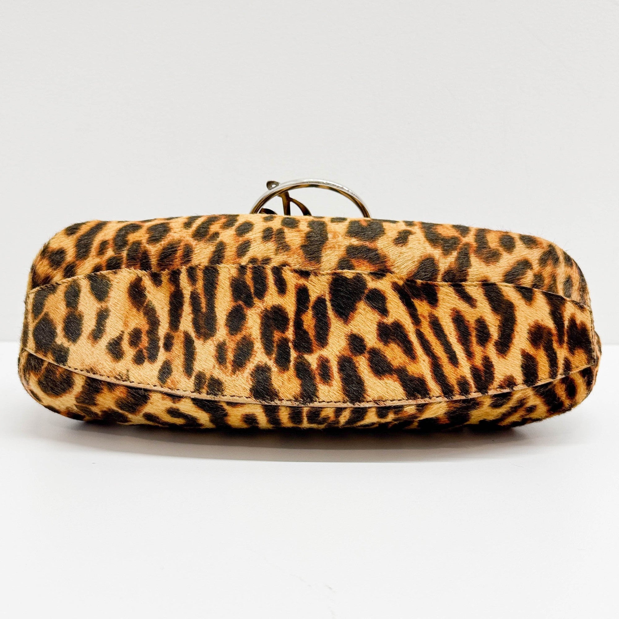 Diva Brown Leopard Print Pony Hair Shoulder Bag