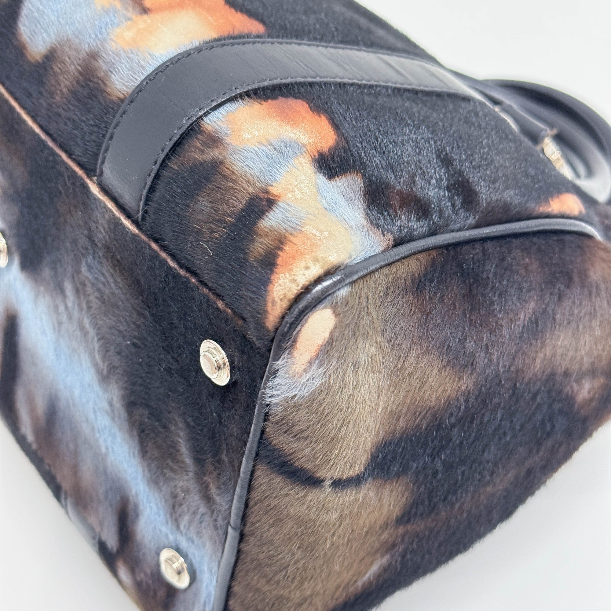 Boston Multicolor Pony Hair Hand Bag