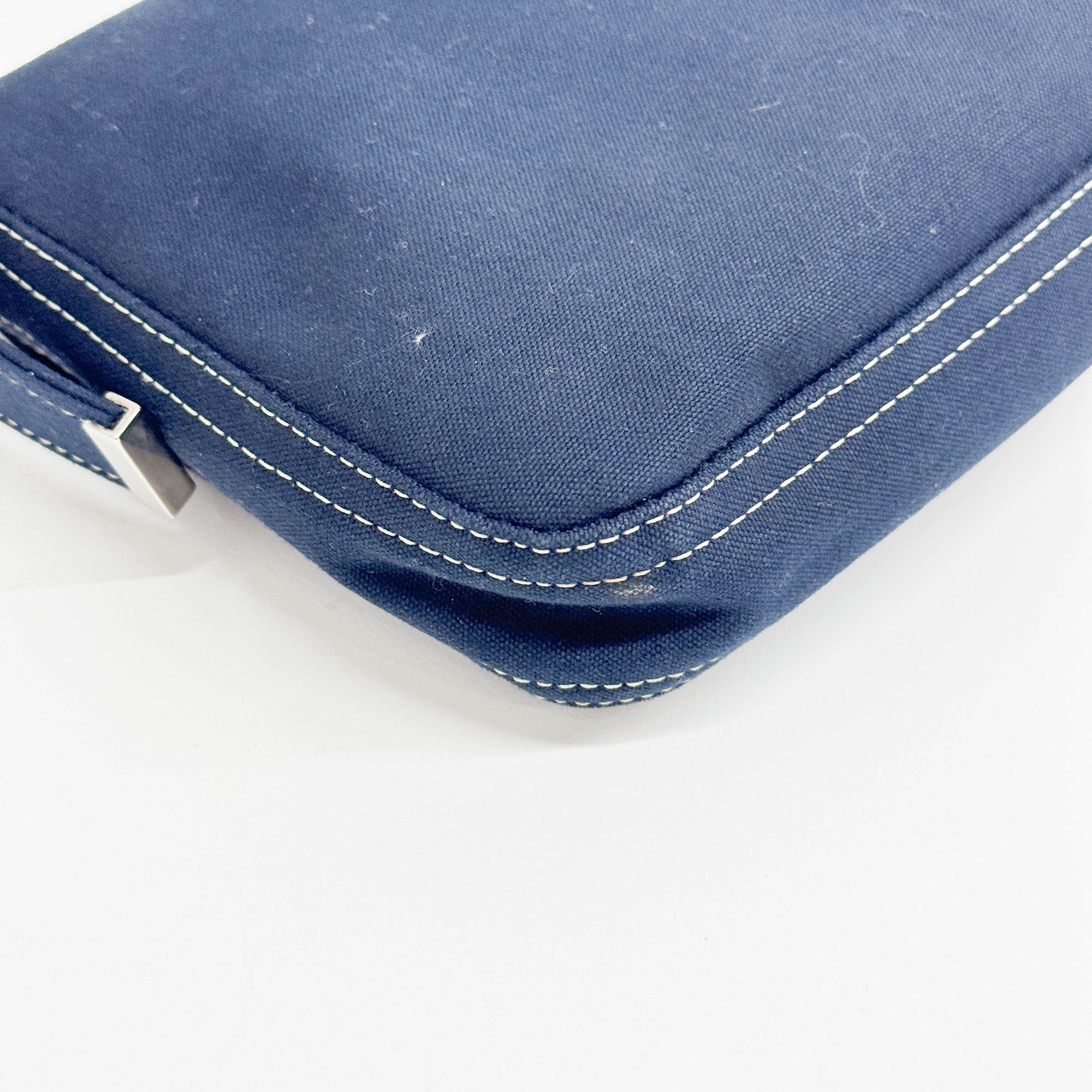 Baguette Blue Denim Shoulder Bag