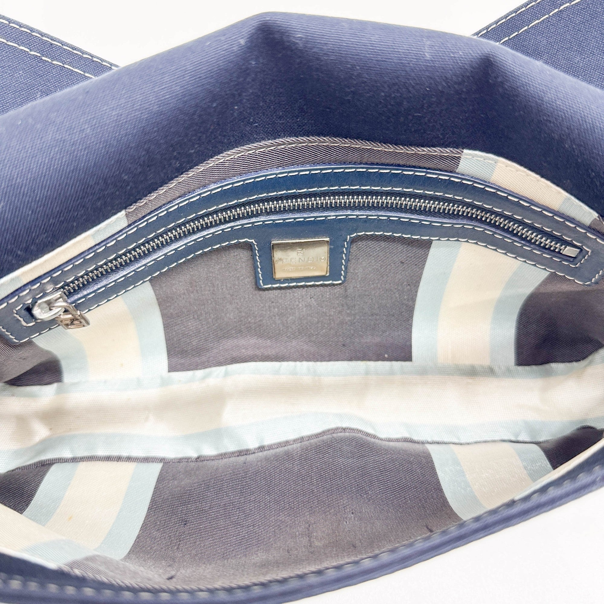 Baguette Blue Denim Shoulder Bag