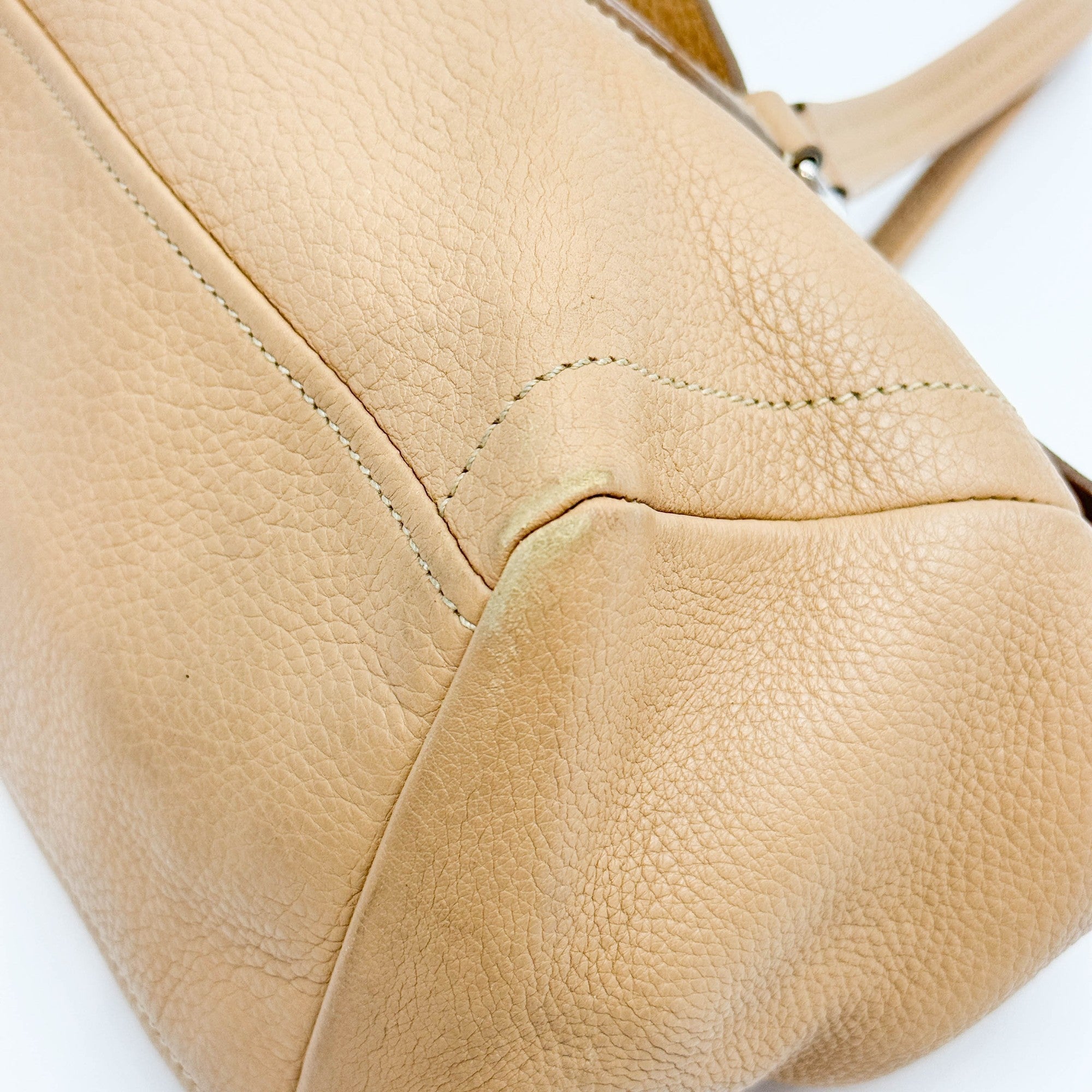 Sand Brown Leather Shoulder Bag