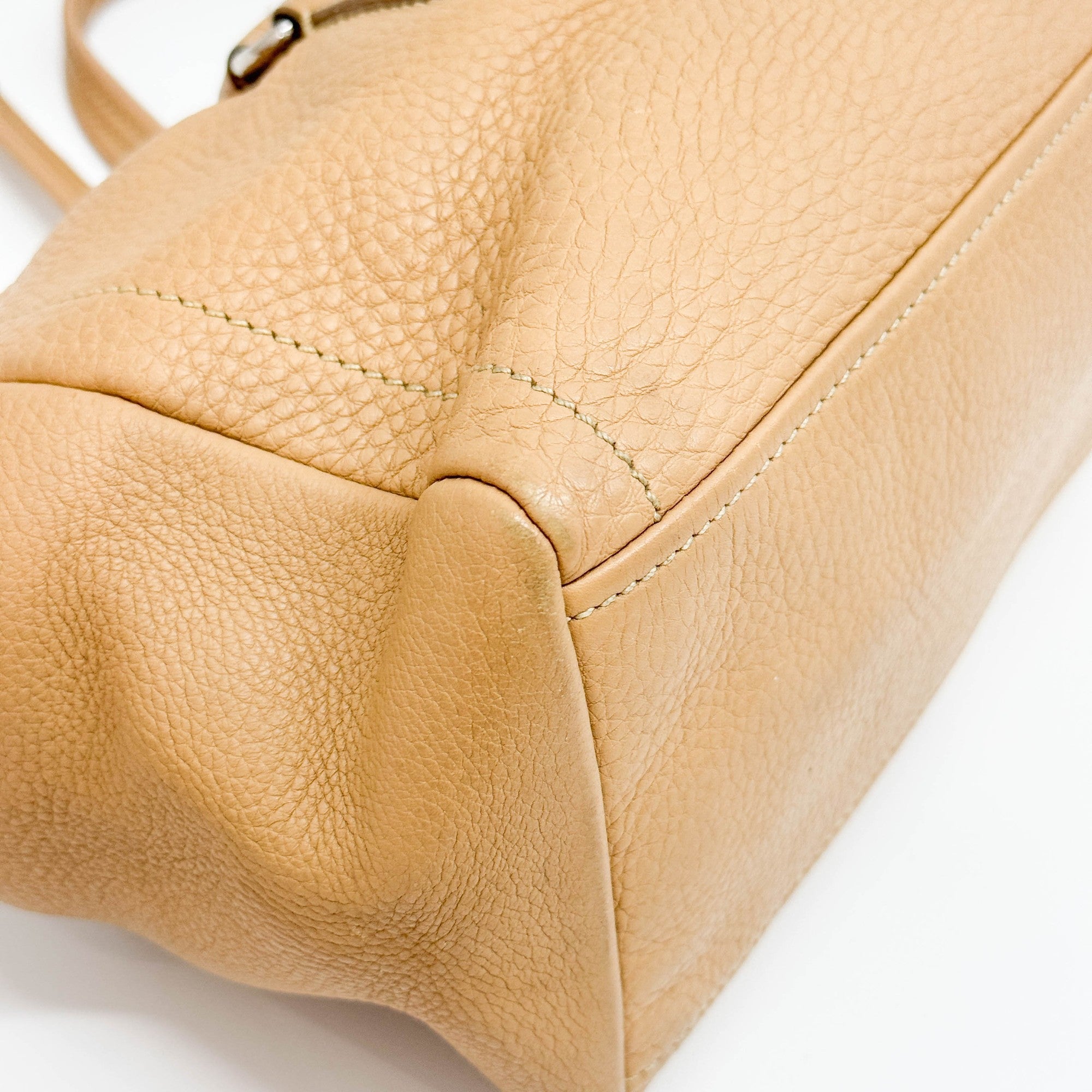 Sand Brown Leather Shoulder Bag