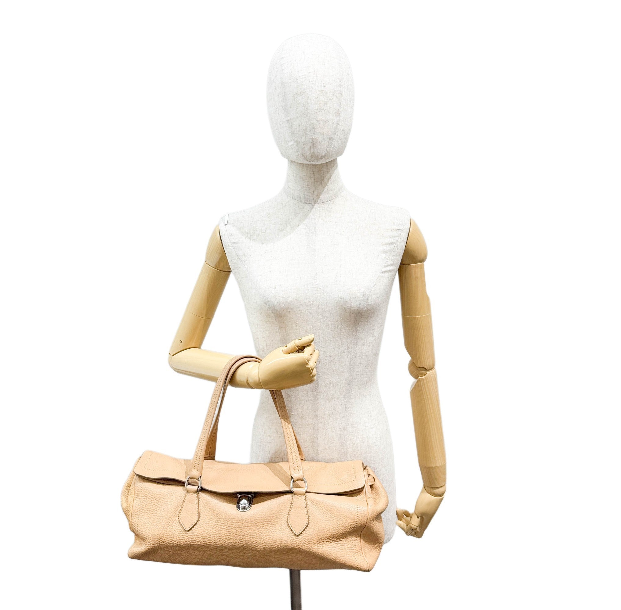 Sand Brown Leather Shoulder Bag