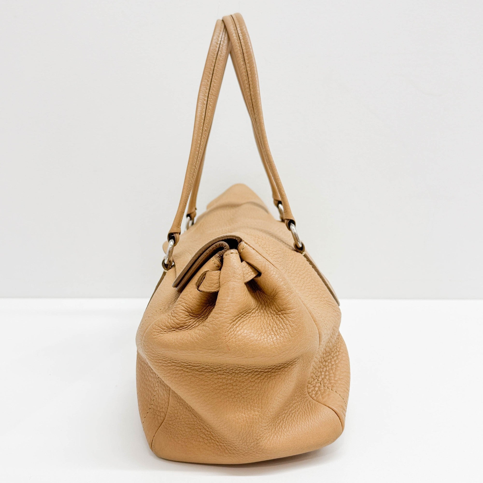 Sand Brown Leather Shoulder Bag