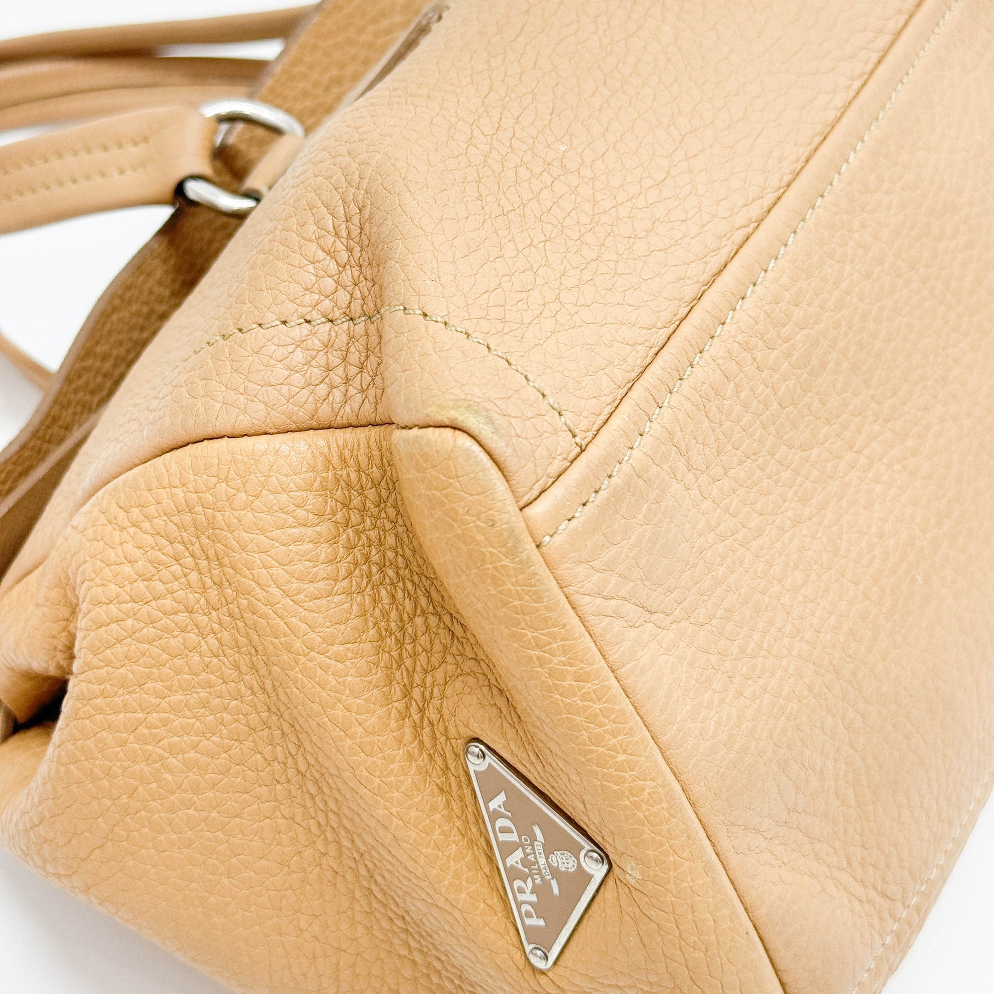 Sand Brown Leather Shoulder Bag