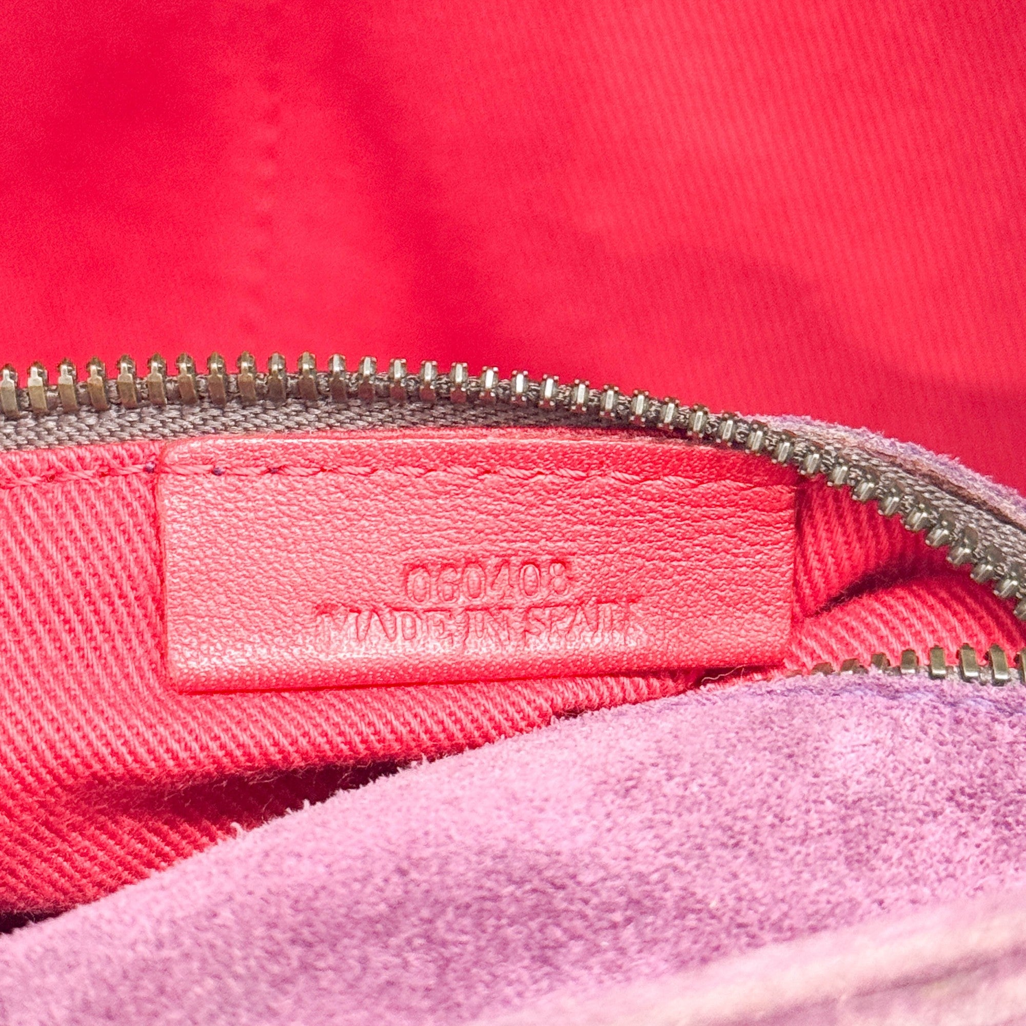 Vintage Brass Hardware Purple Suede Shoulder Bag