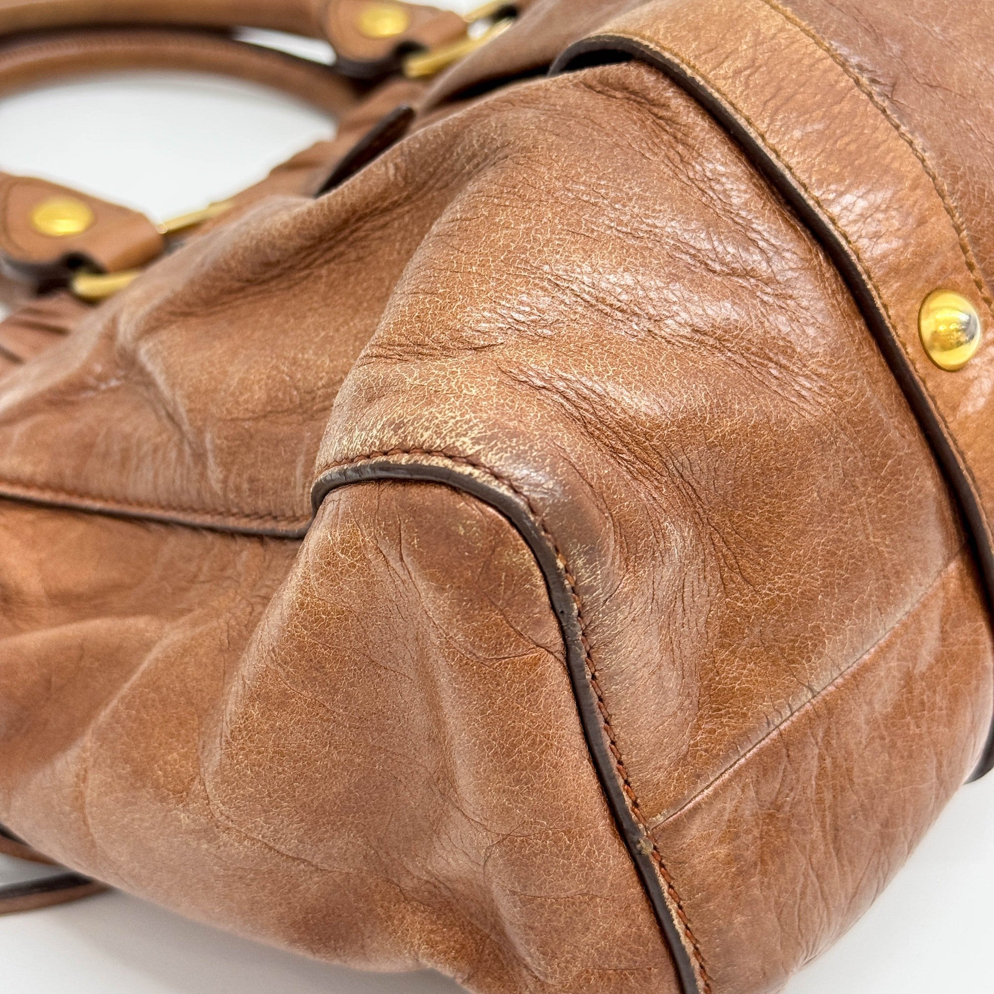 Vitello Brown Leather Two-Way Bag