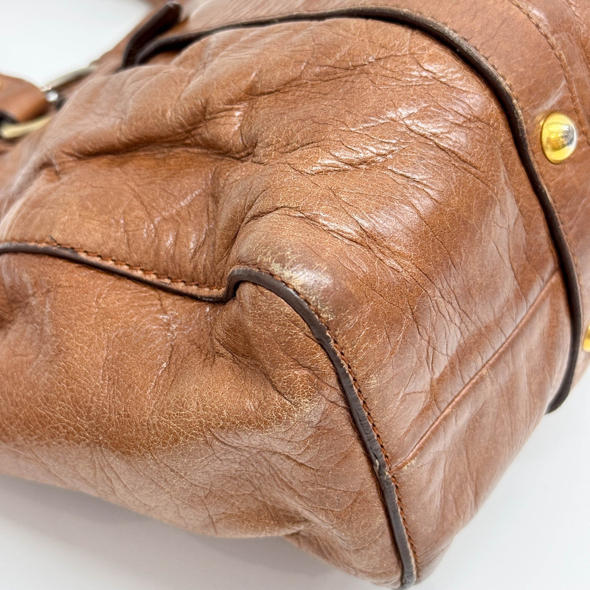 Vitello Brown Leather Two-Way Bag