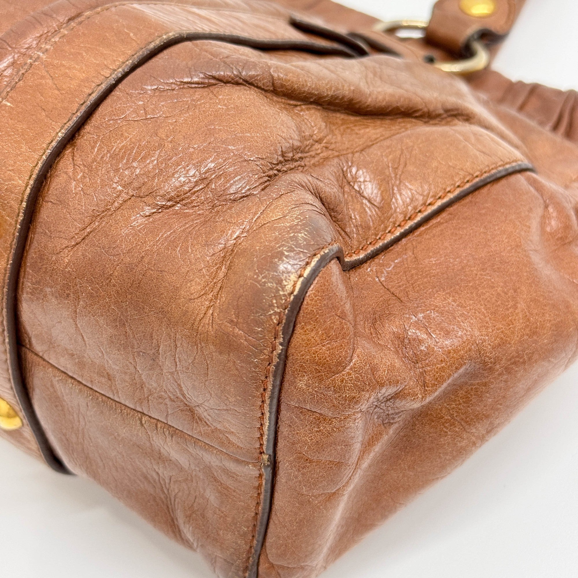 Vitello Brown Leather Two-Way Bag