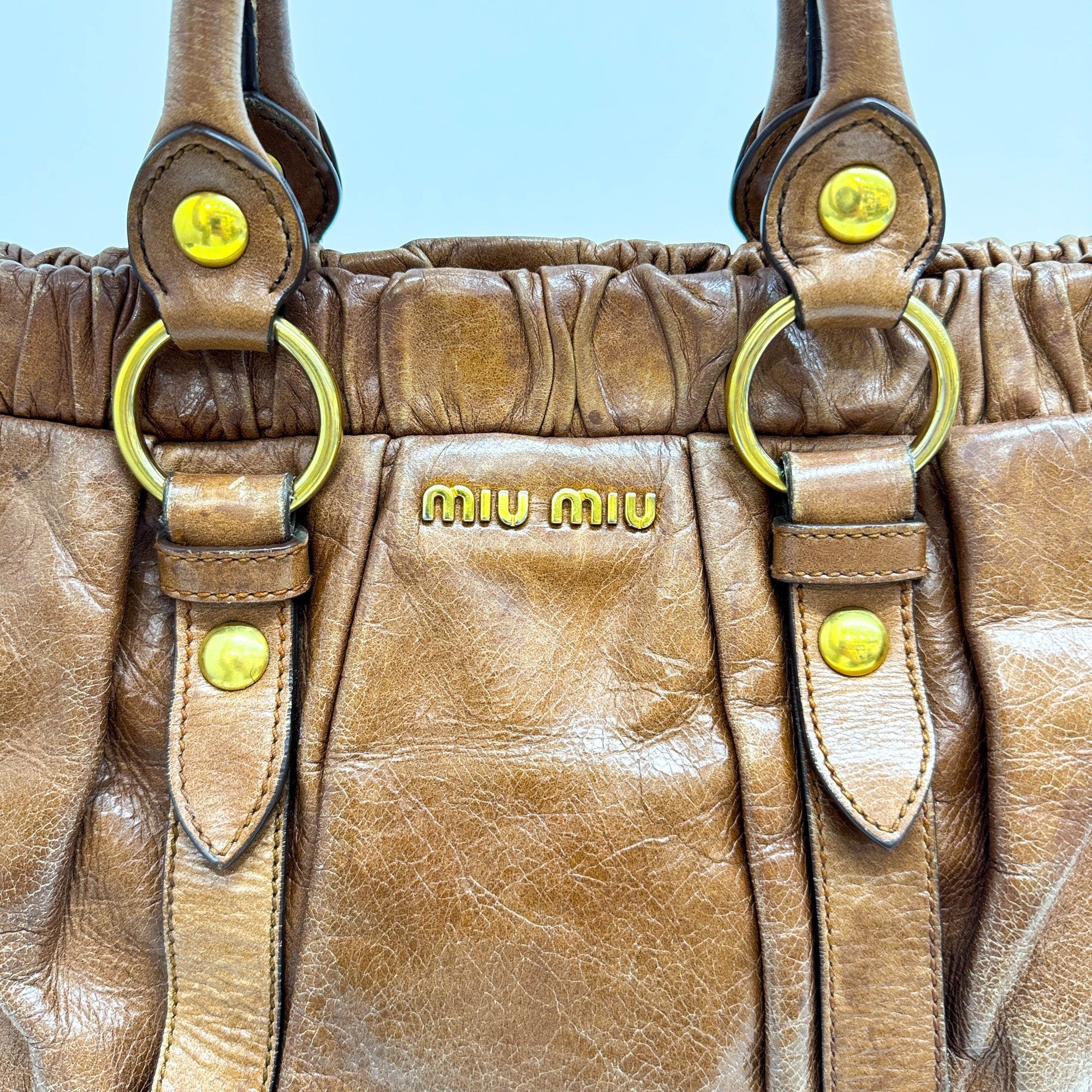 Vitello Brown Leather Two-Way Bag