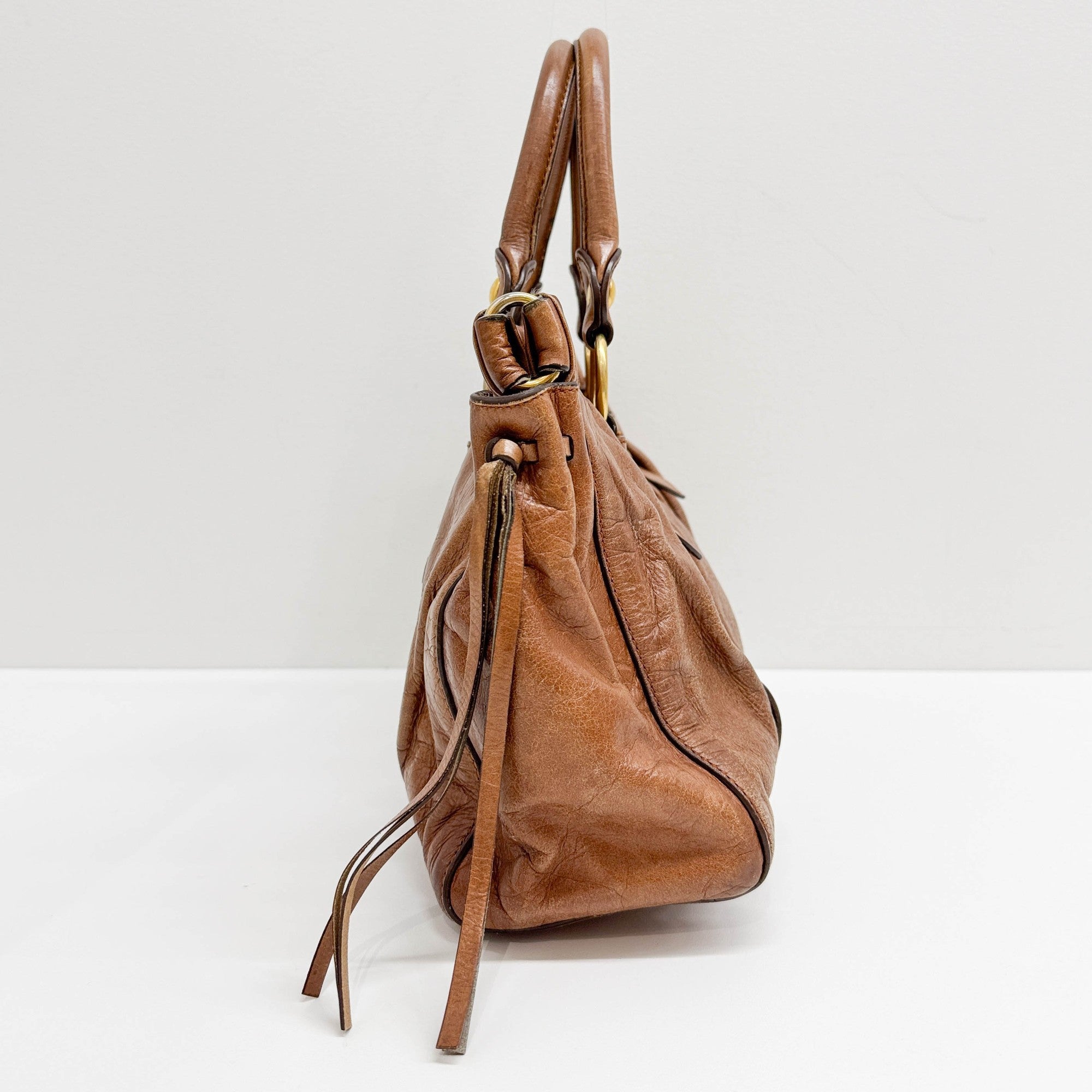 Vitello Brown Leather Two-Way Bag
