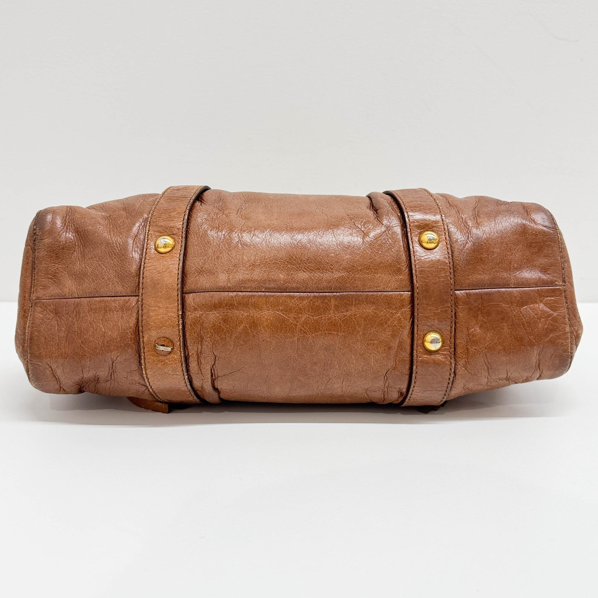 Vitello Brown Leather Two-Way Bag