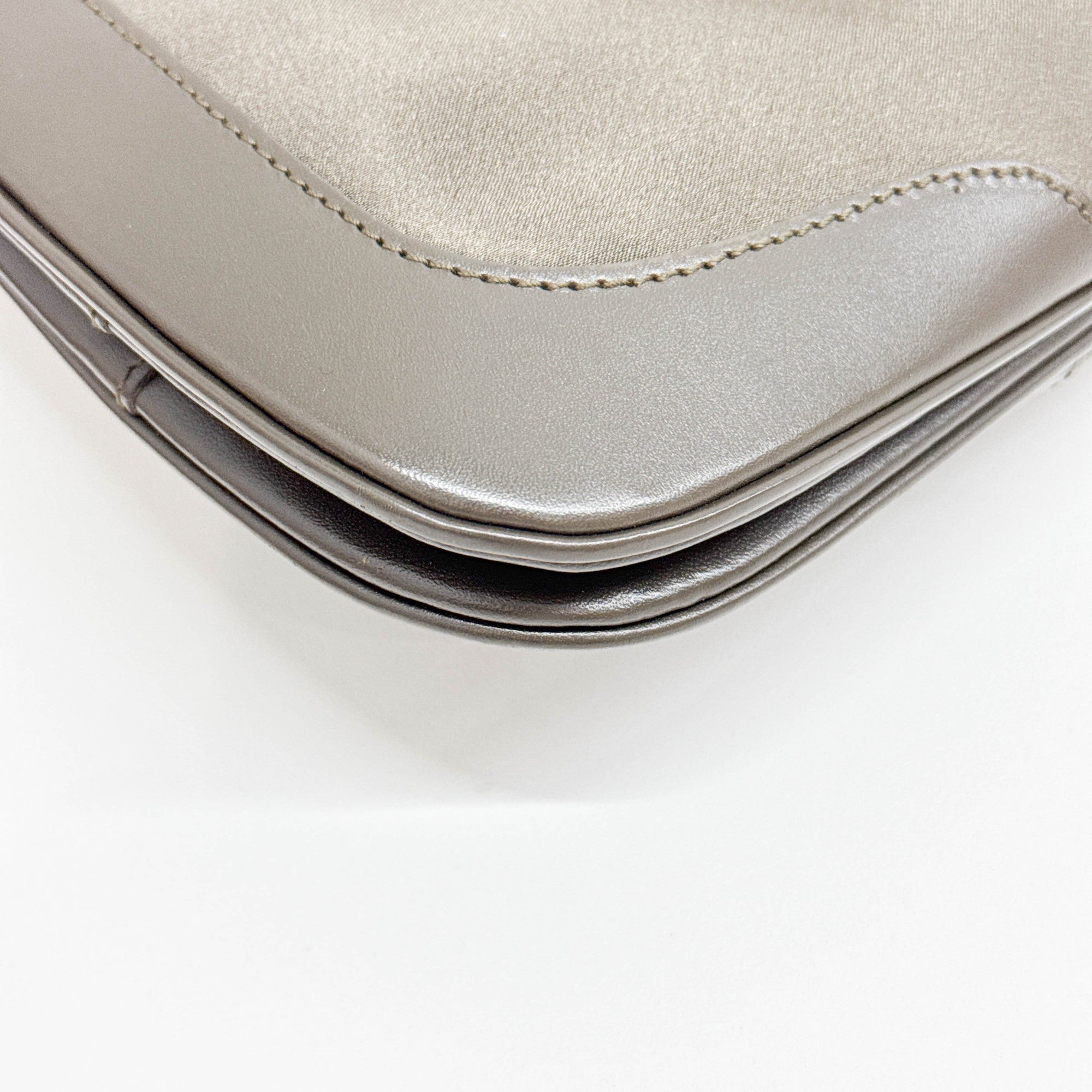 Mini Jackie Olive Green Satin Shoulder Bag