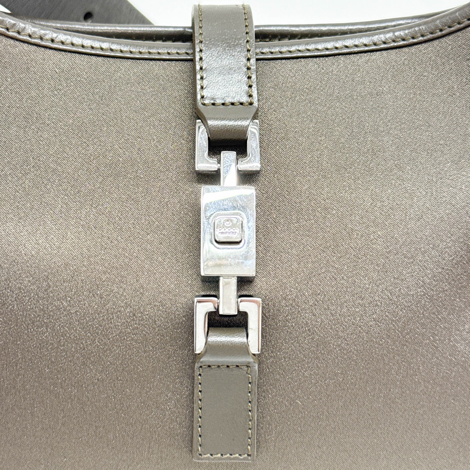 Mini Jackie Olive Green Satin Shoulder Bag