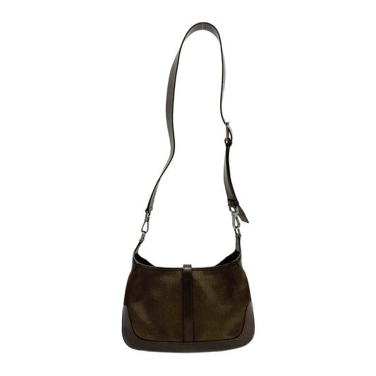 Mini Jackie Olive Green Satin Shoulder Bag