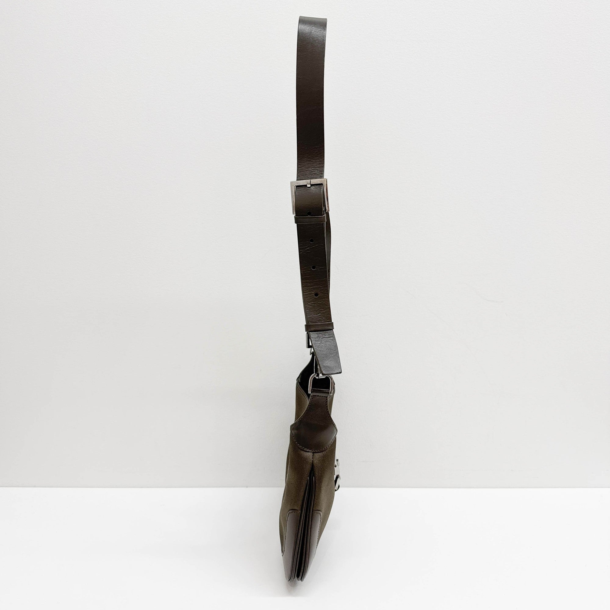 Mini Jackie Olive Green Satin Shoulder Bag