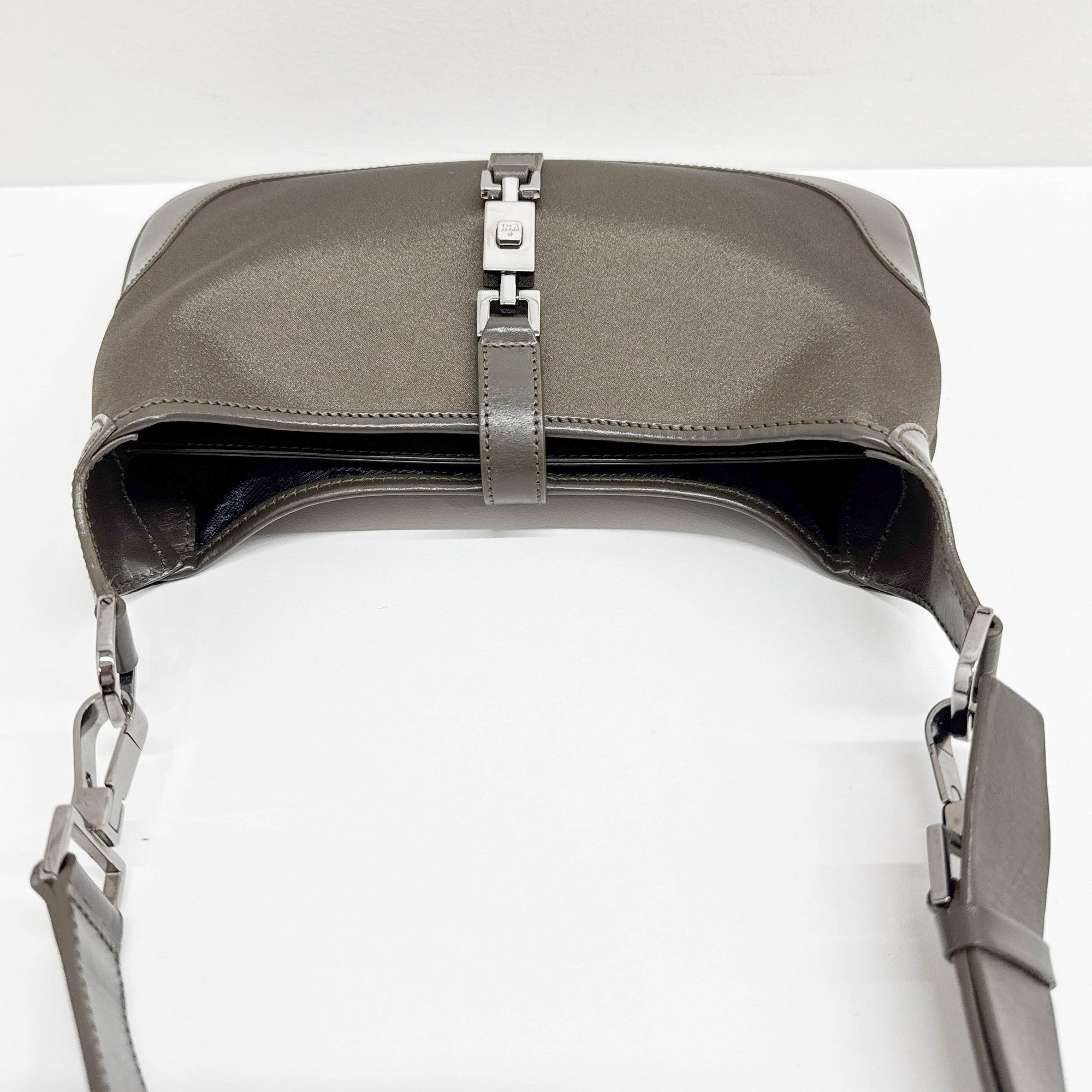 Mini Jackie Olive Green Satin Shoulder Bag