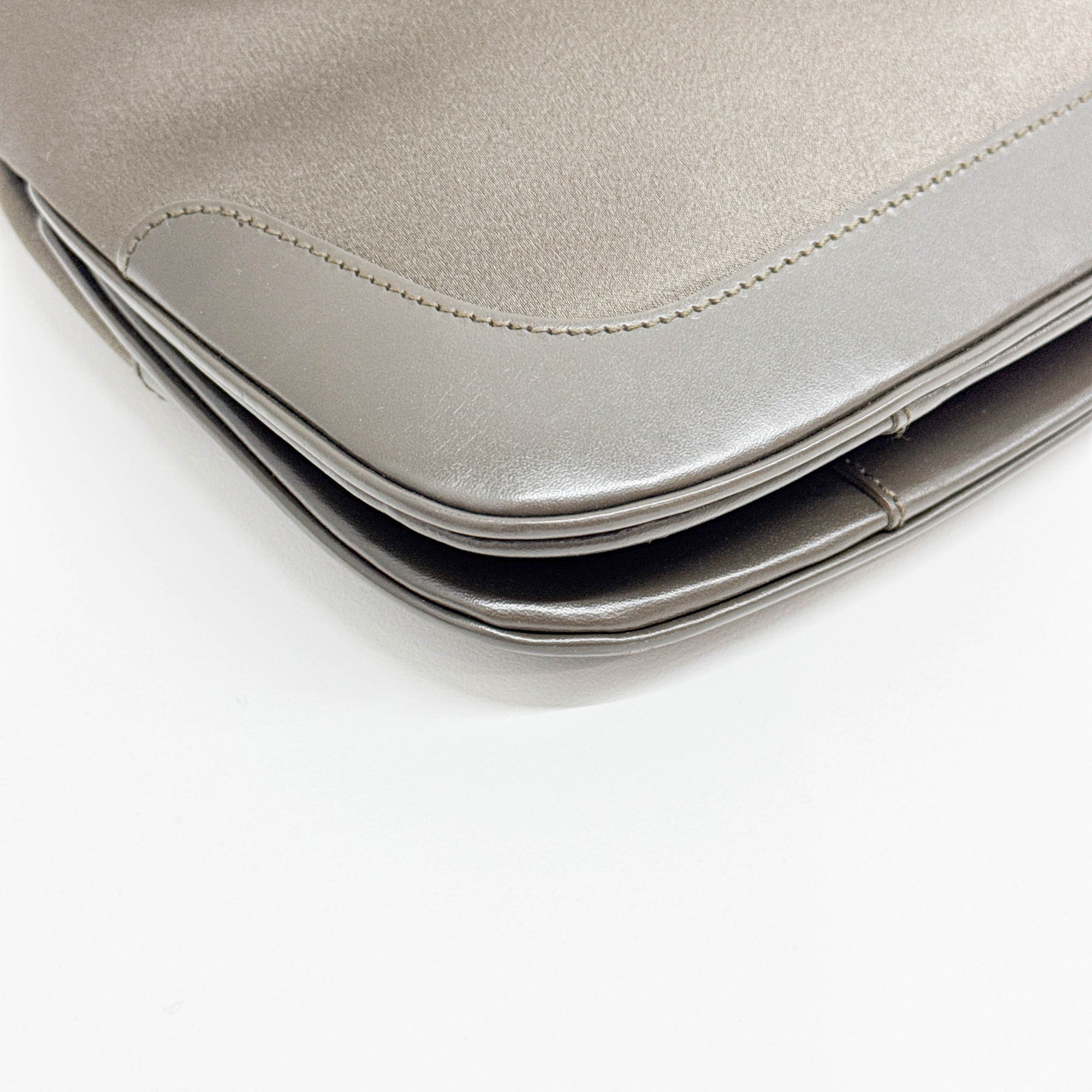 Mini Jackie Olive Green Satin Shoulder Bag