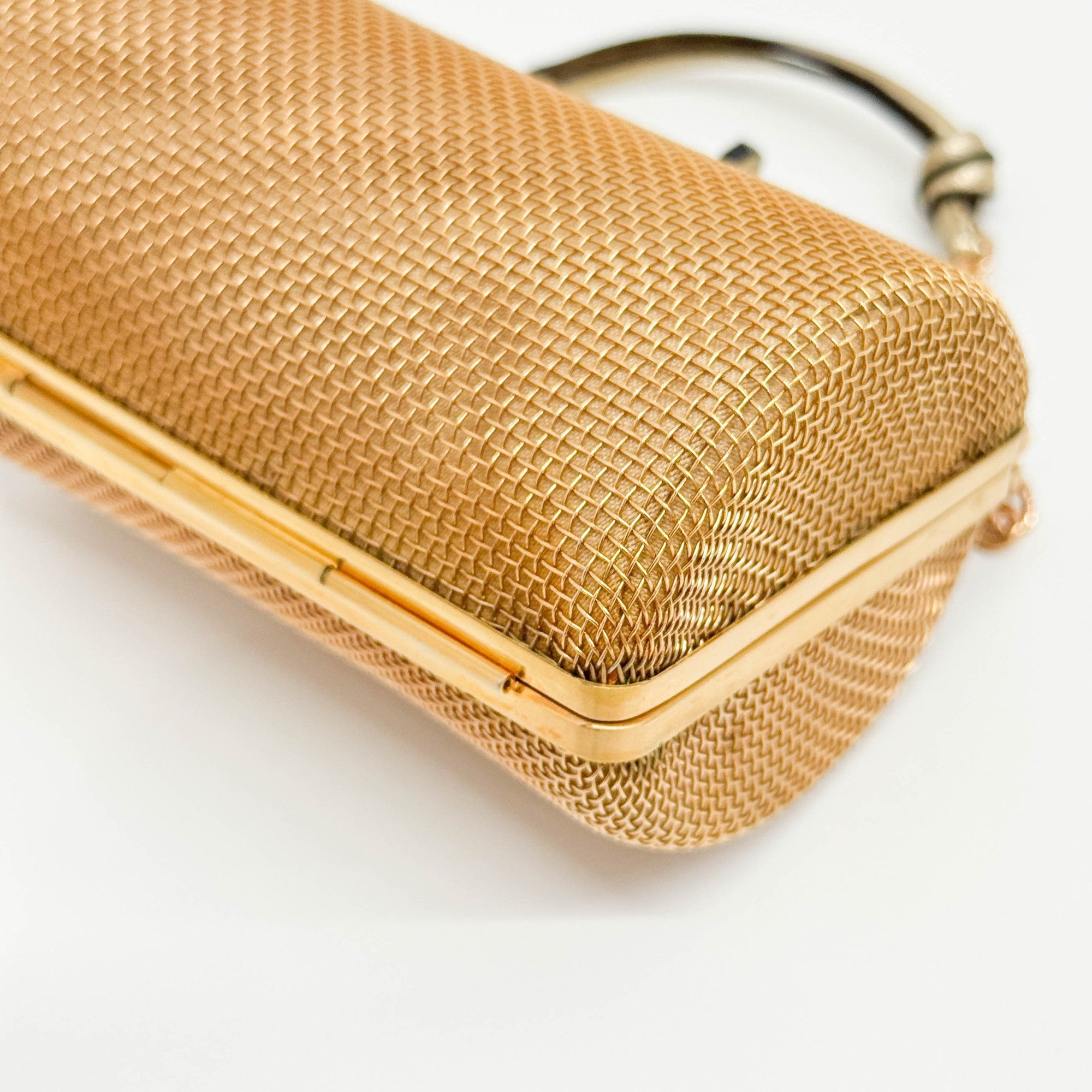 Mini Gold Pleated Accessory Hand Bag