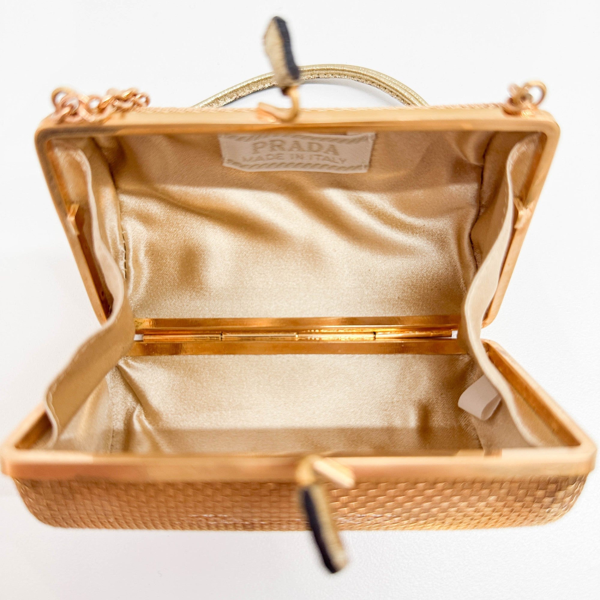 Mini Gold Pleated Accessory Hand Bag