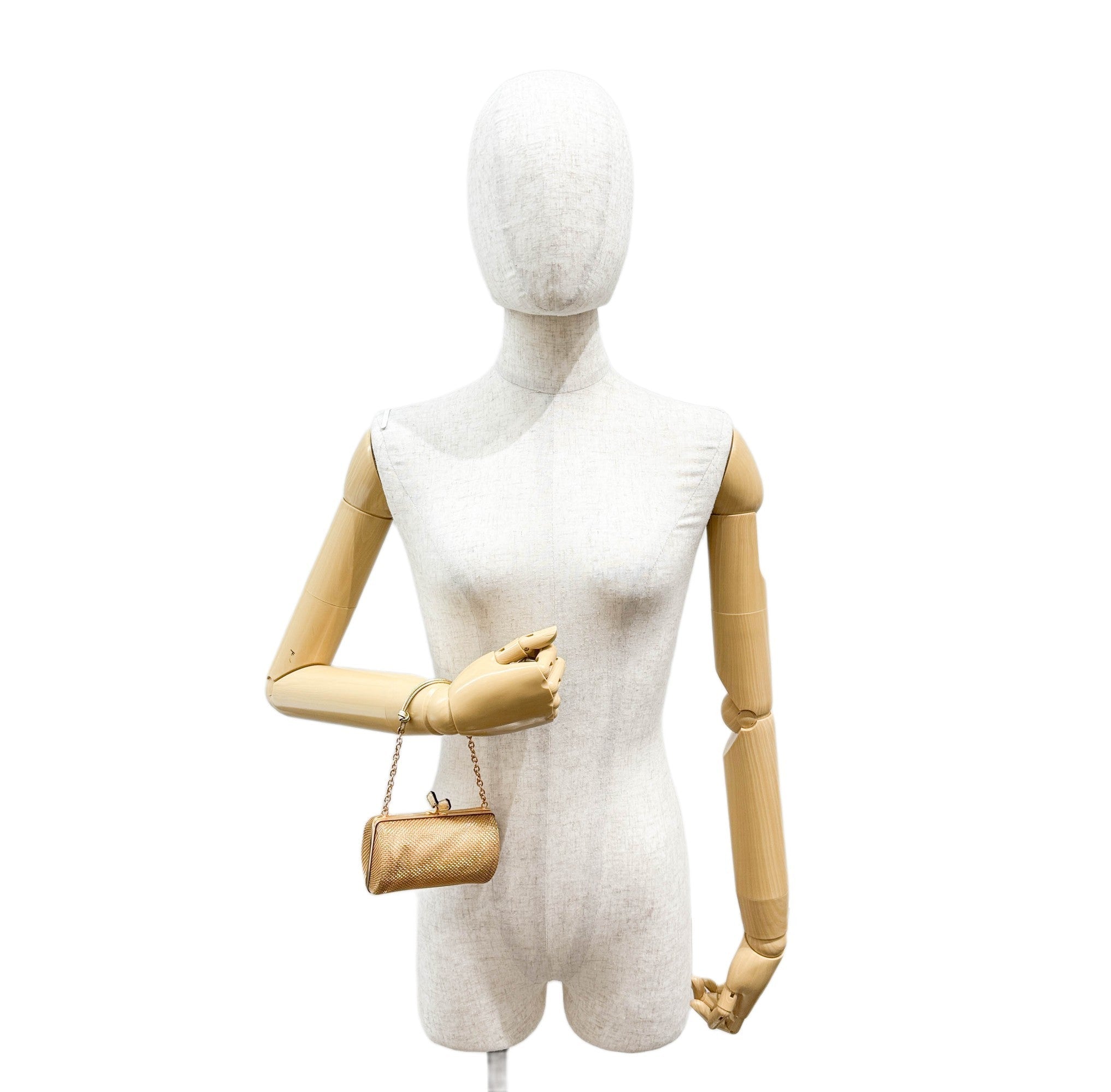 Mini Gold Pleated Accessory Hand Bag