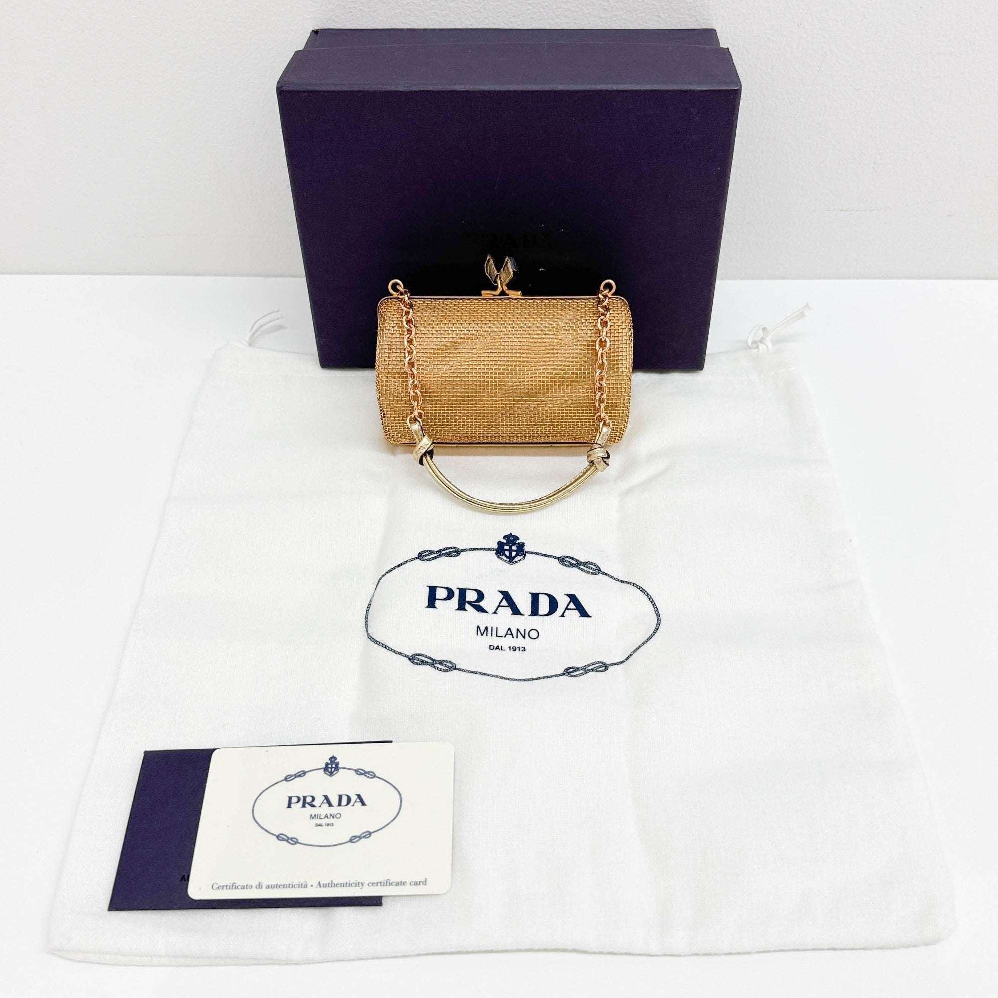 Mini Gold Pleated Accessory Hand Bag