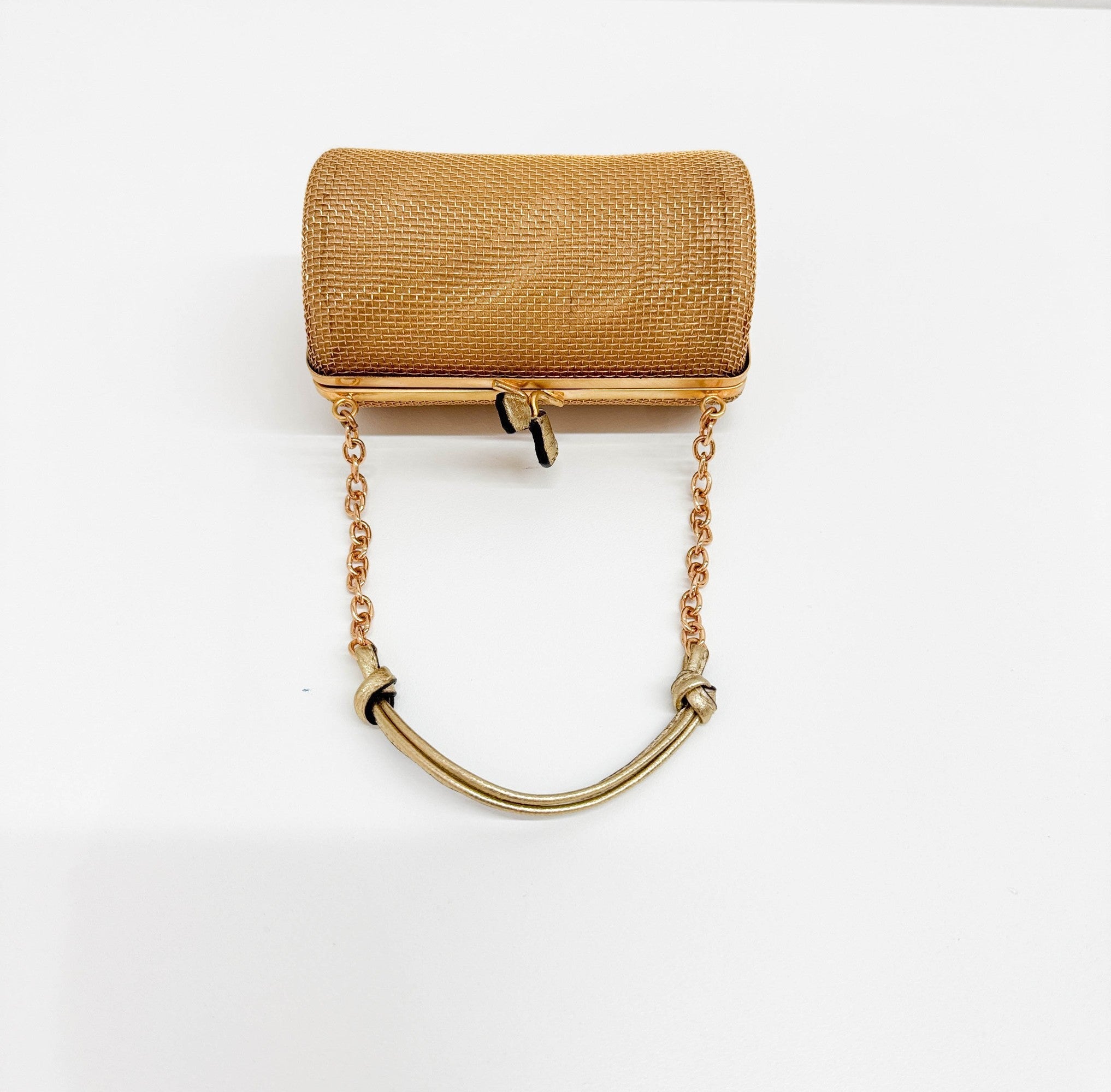 Mini Gold Pleated Accessory Hand Bag
