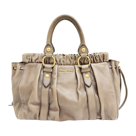 Vitello Dusty Brown Leather Hand Bag